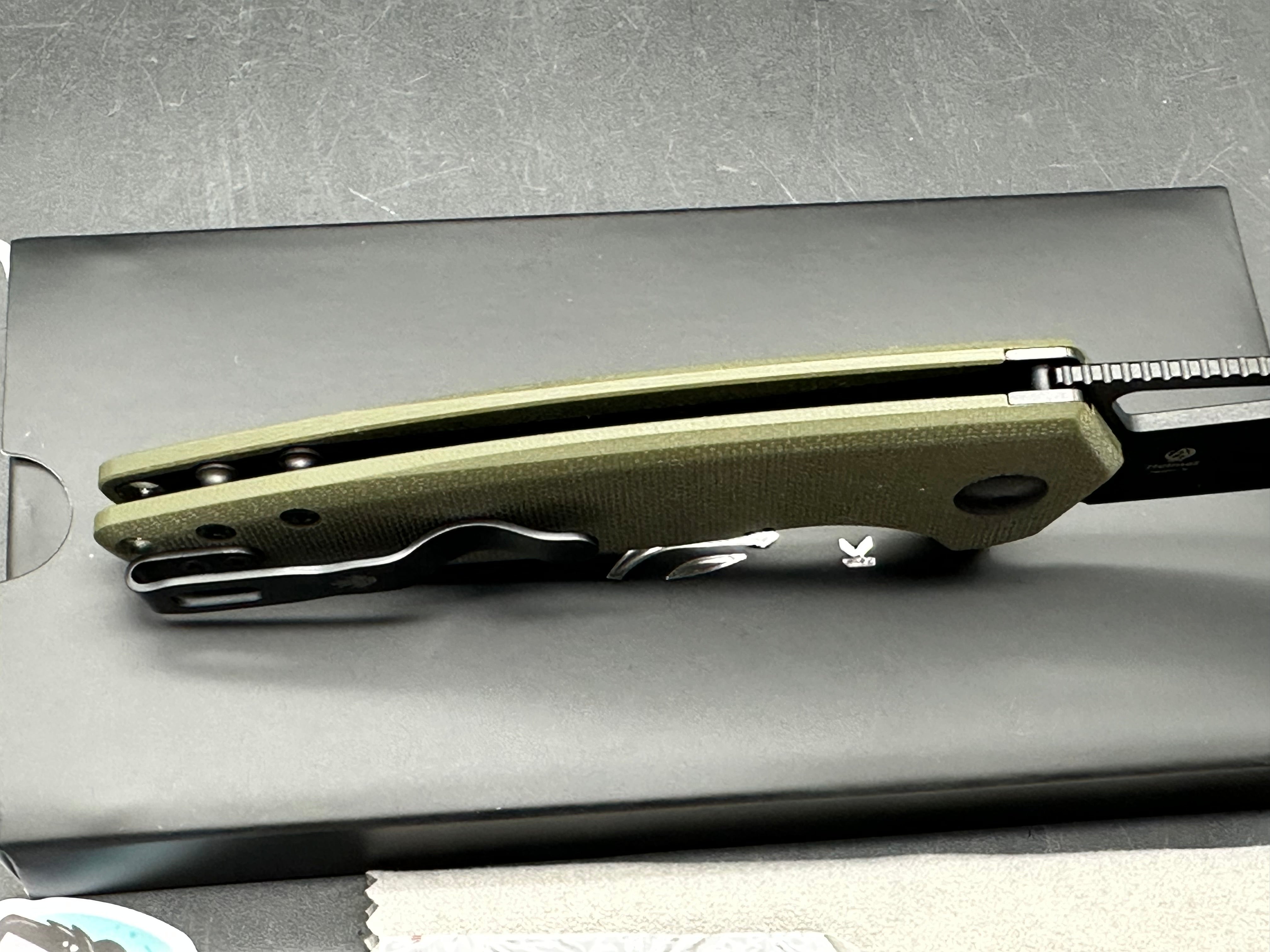 Kizer Helmet Folding Pocket Knife, 3.17" Nitro-V Tough Stainless Steel Blade, Black G10 Handle, Liner Lock