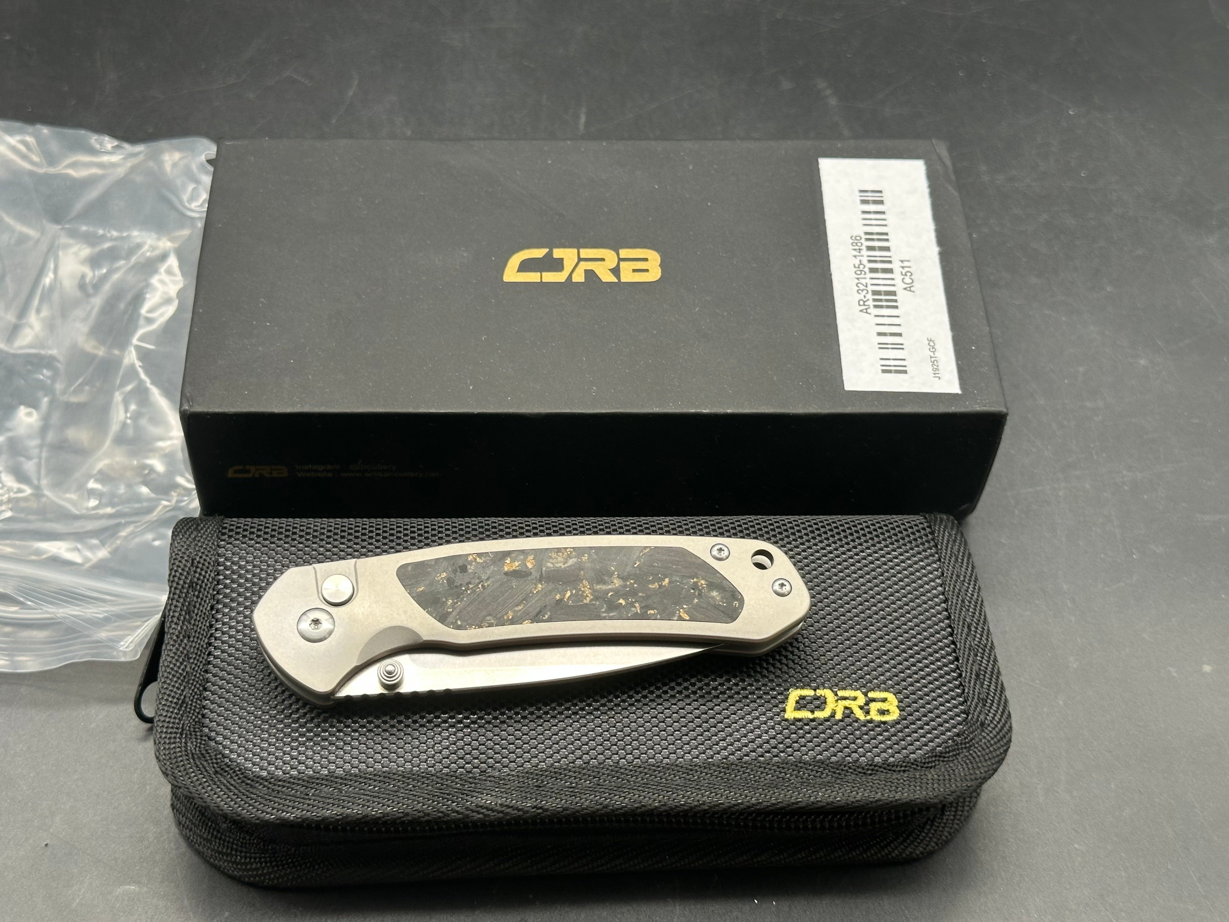 CJRB Pyrite CPM S90v Blade Titanium Handle (Limited Edition)