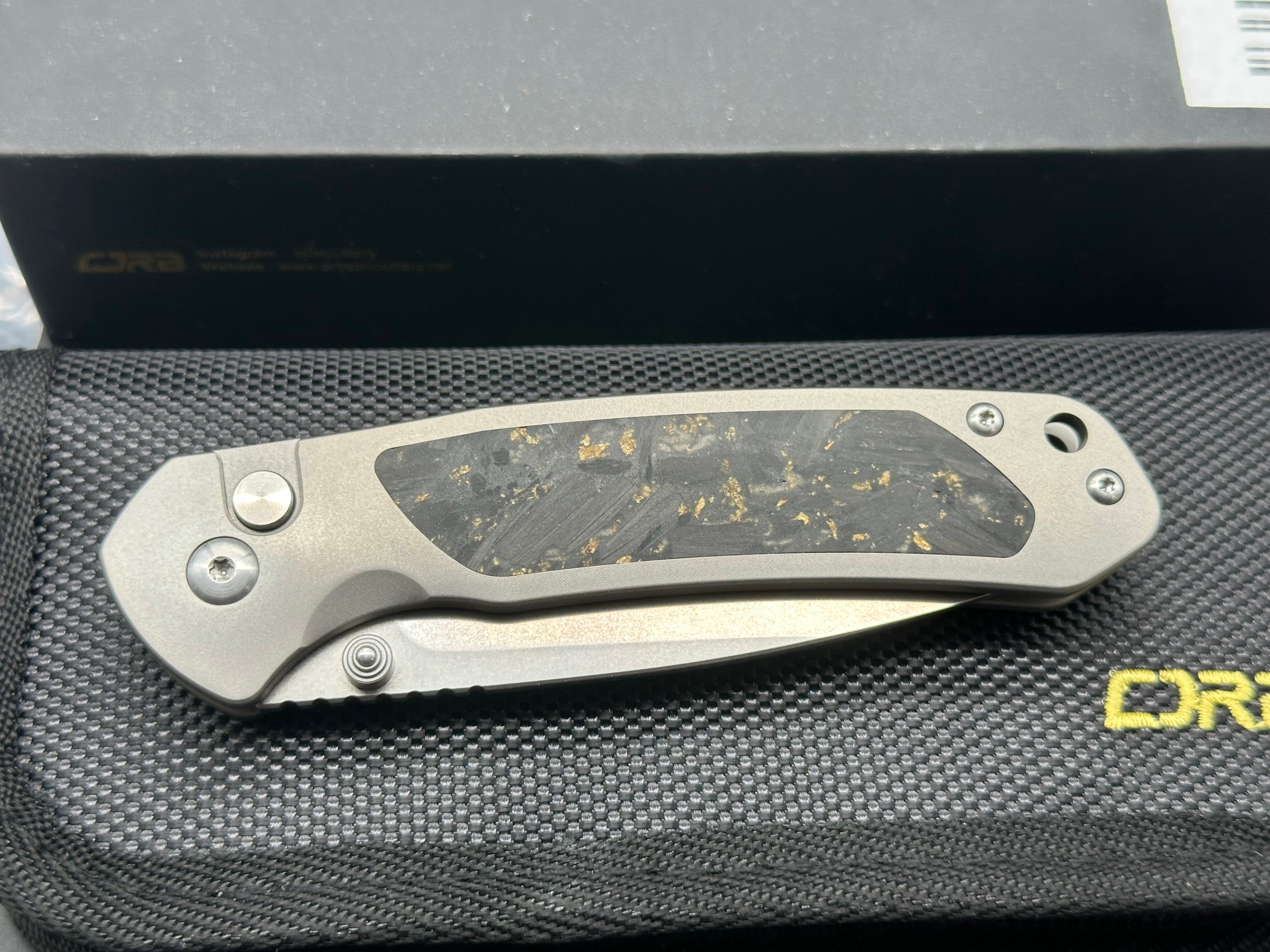 CJRB Pyrite CPM S90v Blade Titanium Handle (Limited Edition)