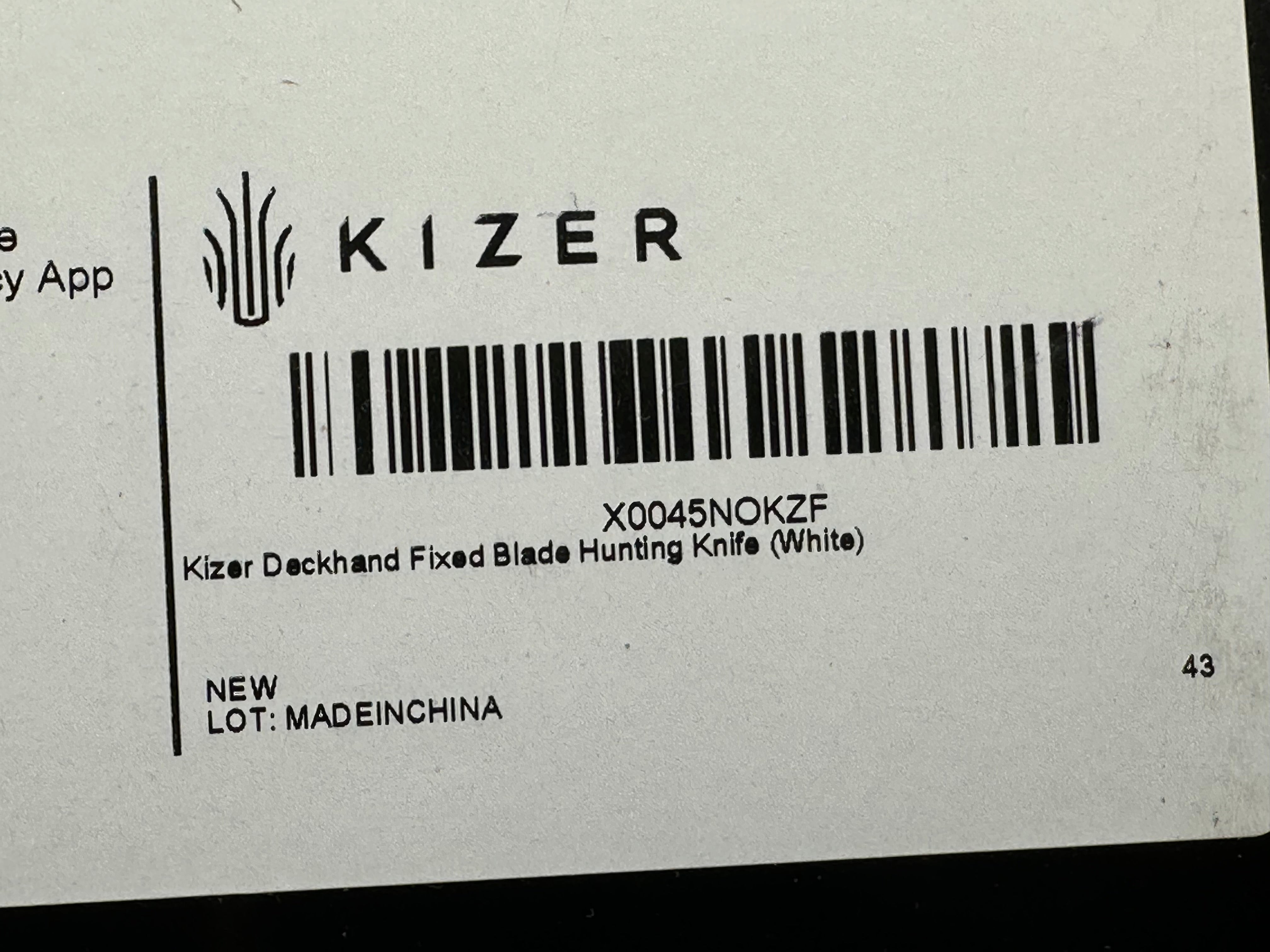 Kizer Deckhand Fixed blade knife includes additional custom sheath