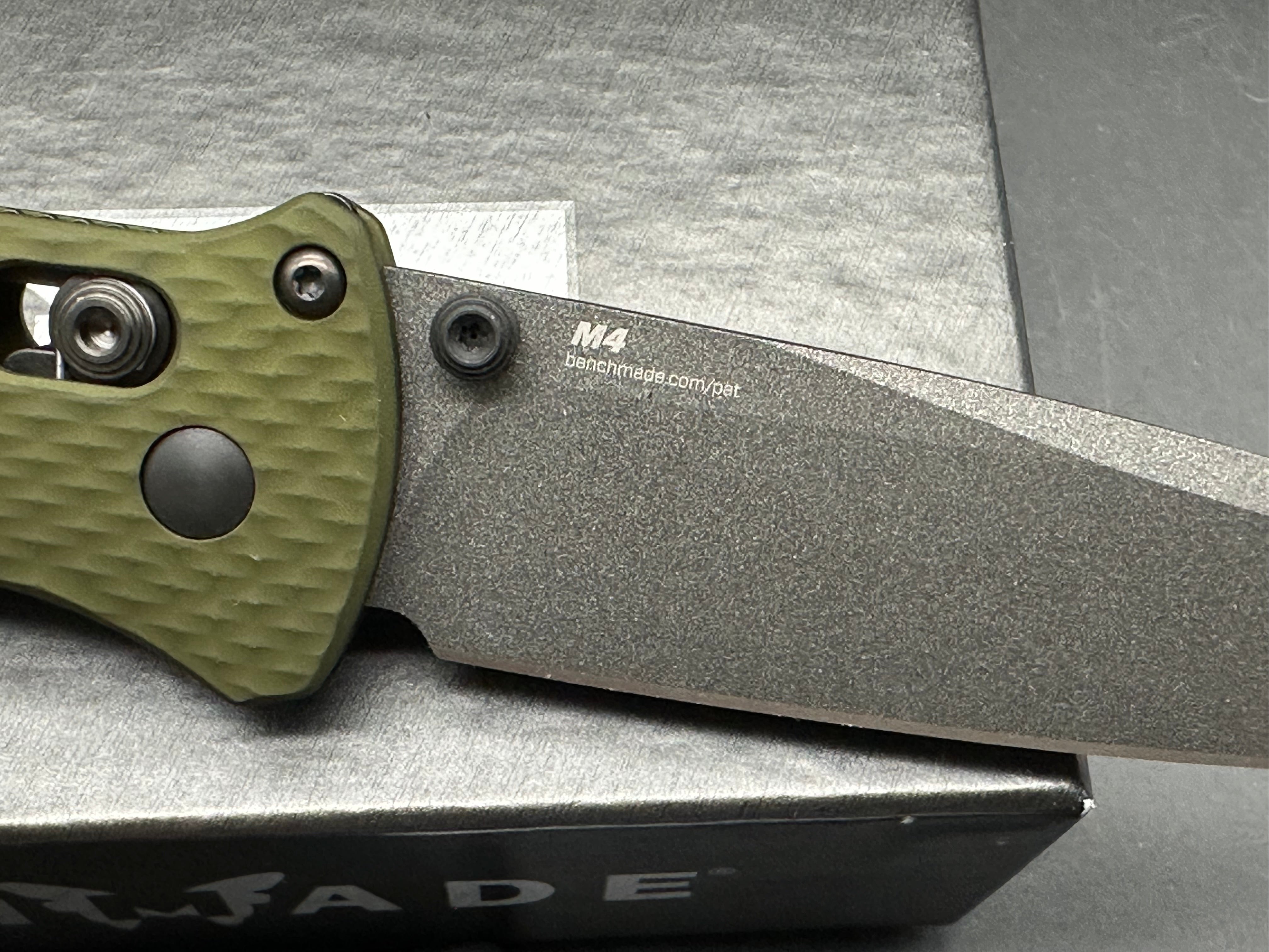 Benchmade Bailout AXIS Lock Knife Green Aluminum (3.4" Gray M4)