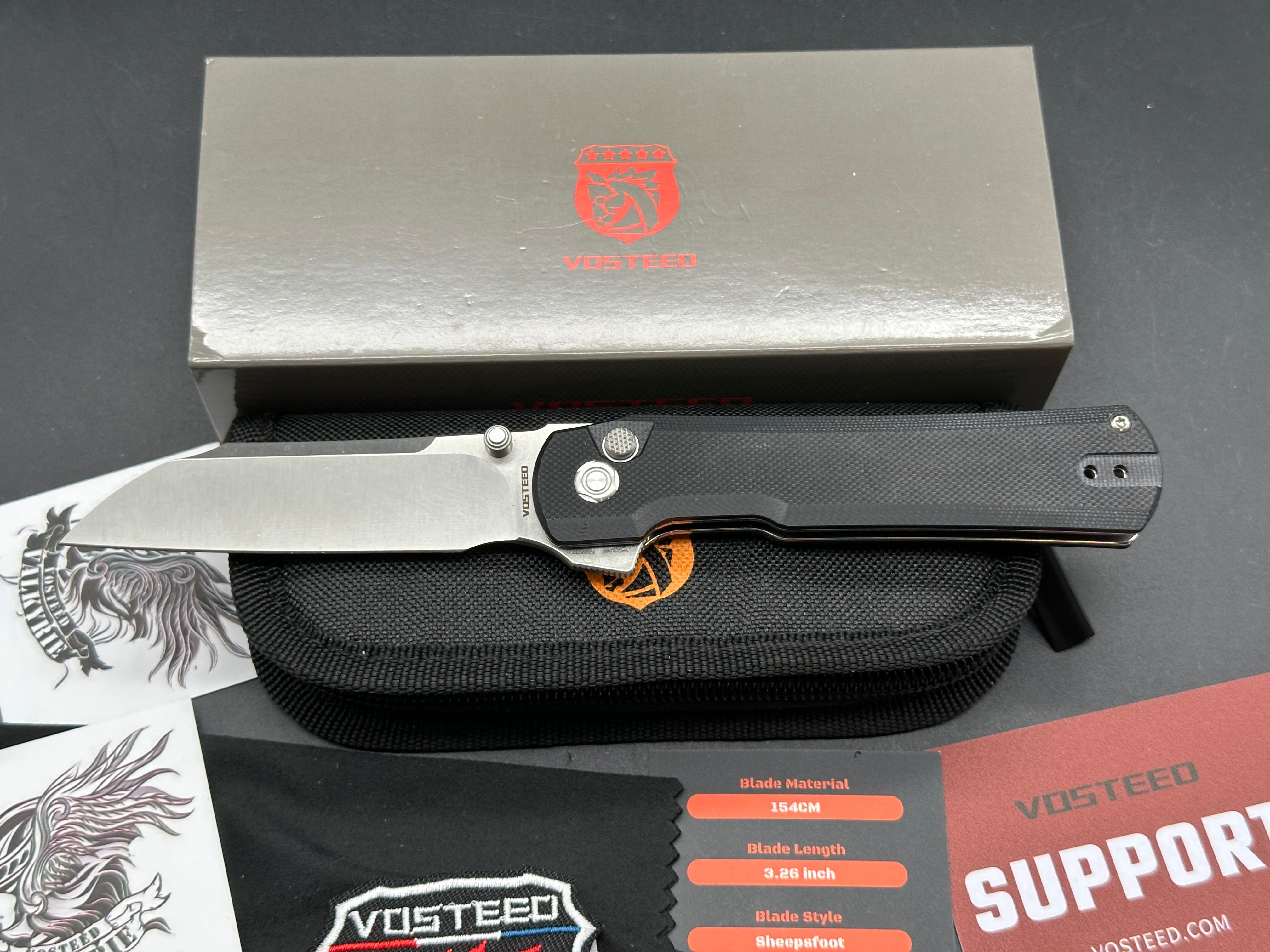 Vosteed Valkyrie - Trek Lock Knife (3.26" 154CM Blade & G10 Handle)