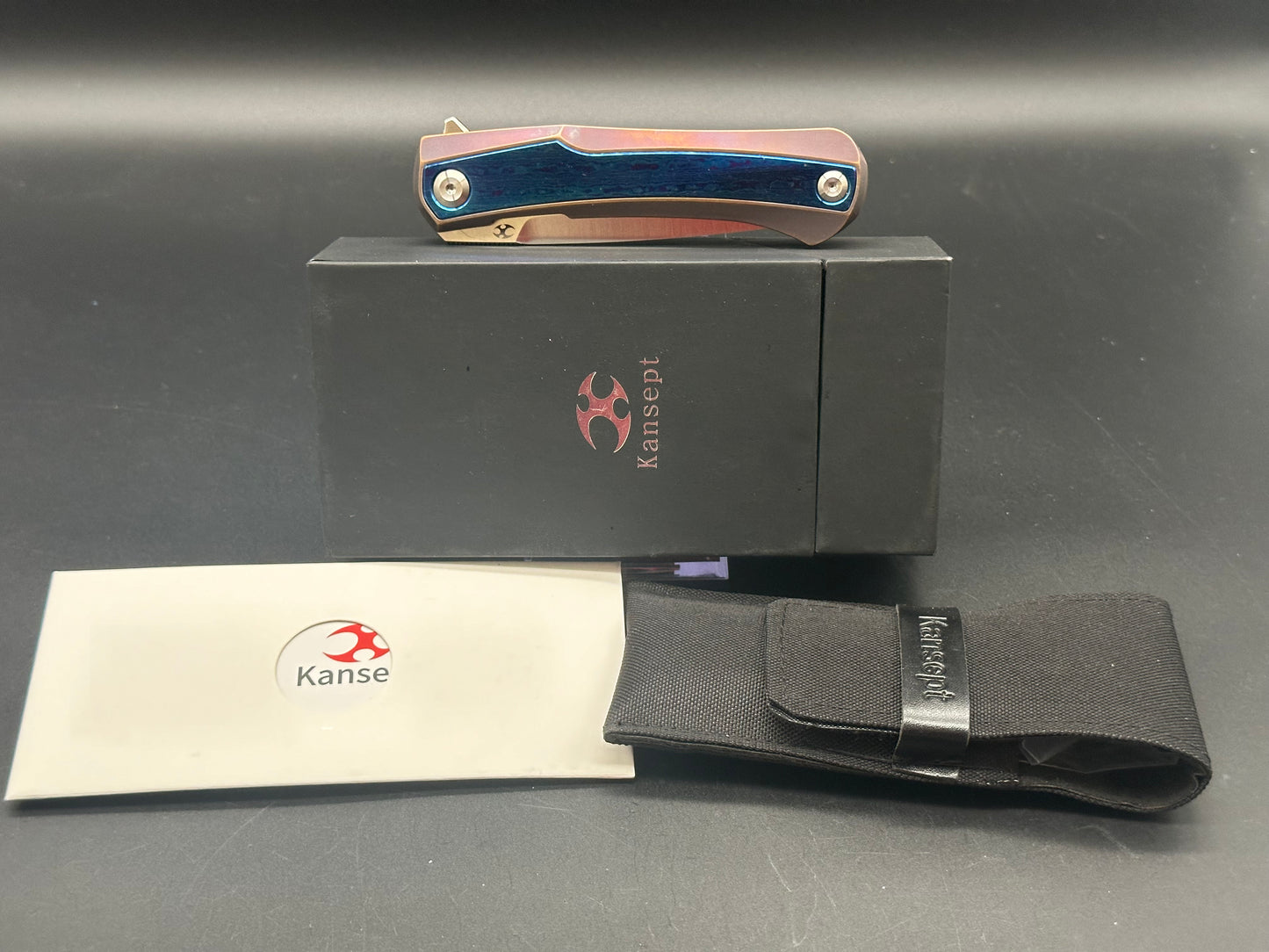 Kansept Knives Kratos Frame Lock Knife Timascus (3.75" Satin)