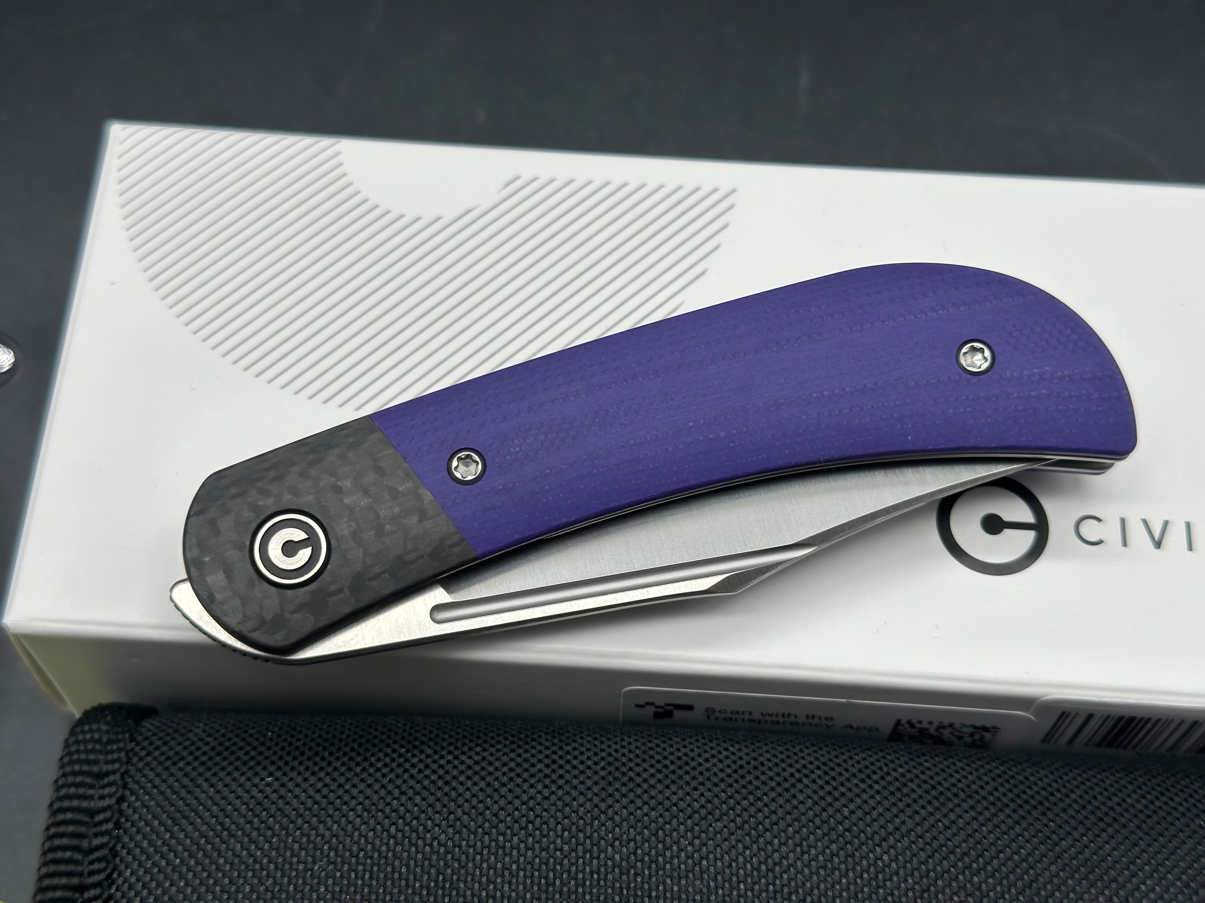 CIVIVI Appalachian Drifter 2 Liner Lock Knife Purple G-10 (3" Satin)