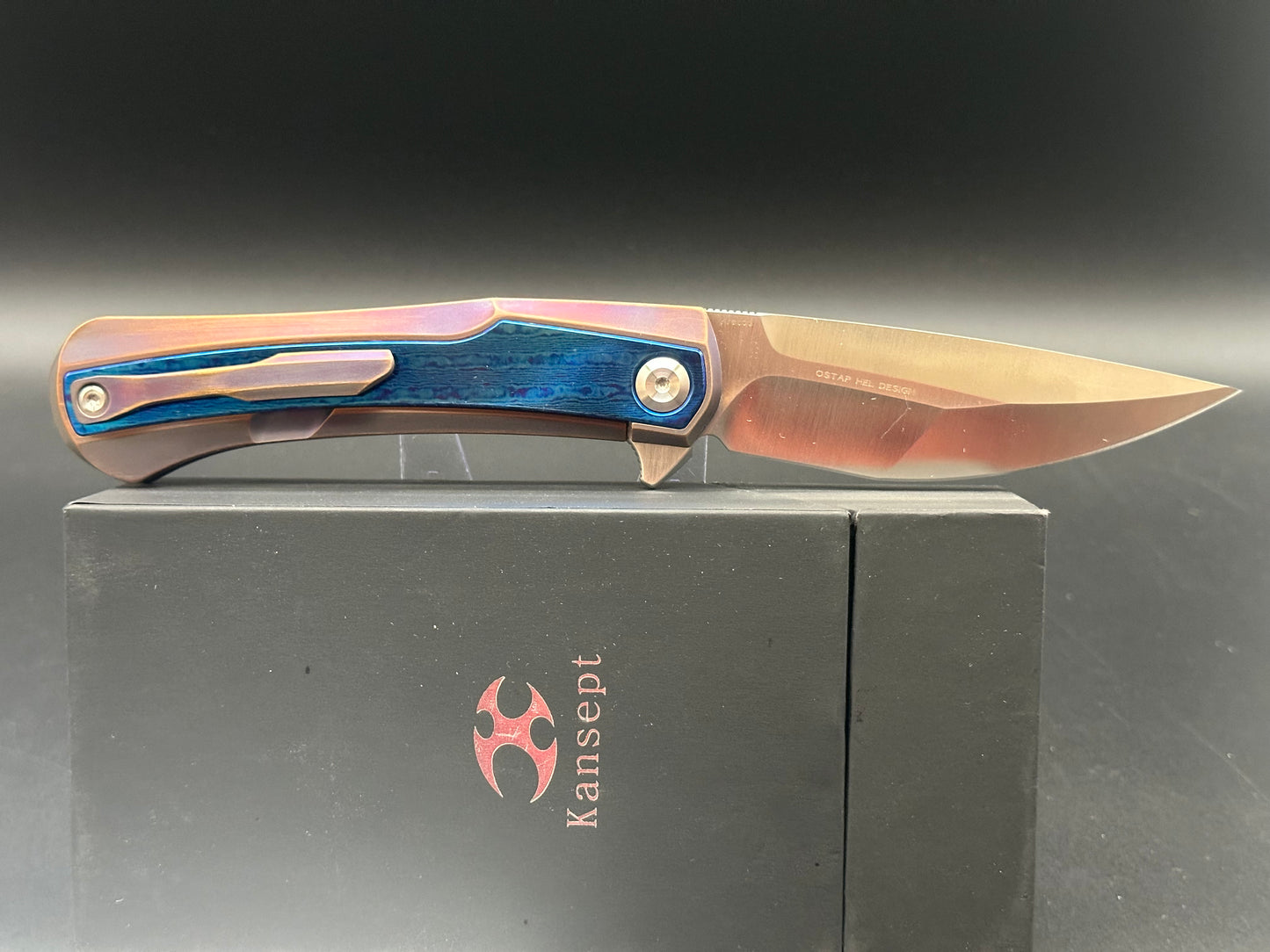 Kansept Knives Kratos Frame Lock Knife Timascus (3.75" Satin)