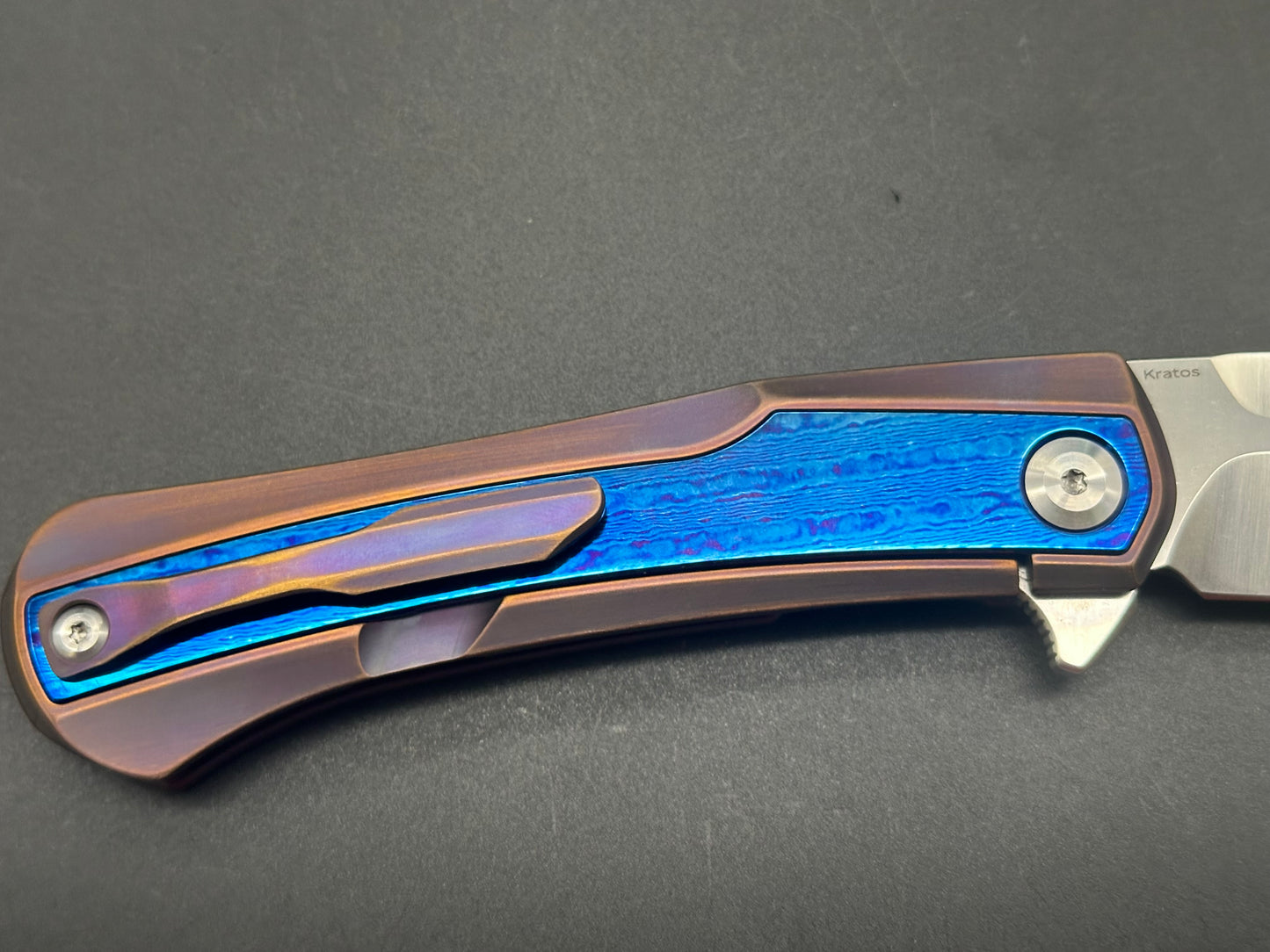 Kansept Knives Kratos Frame Lock Knife Timascus (3.75" Satin)