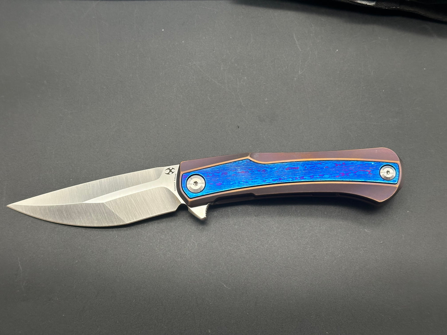 Kansept Knives Kratos Frame Lock Knife Timascus (3.75" Satin)