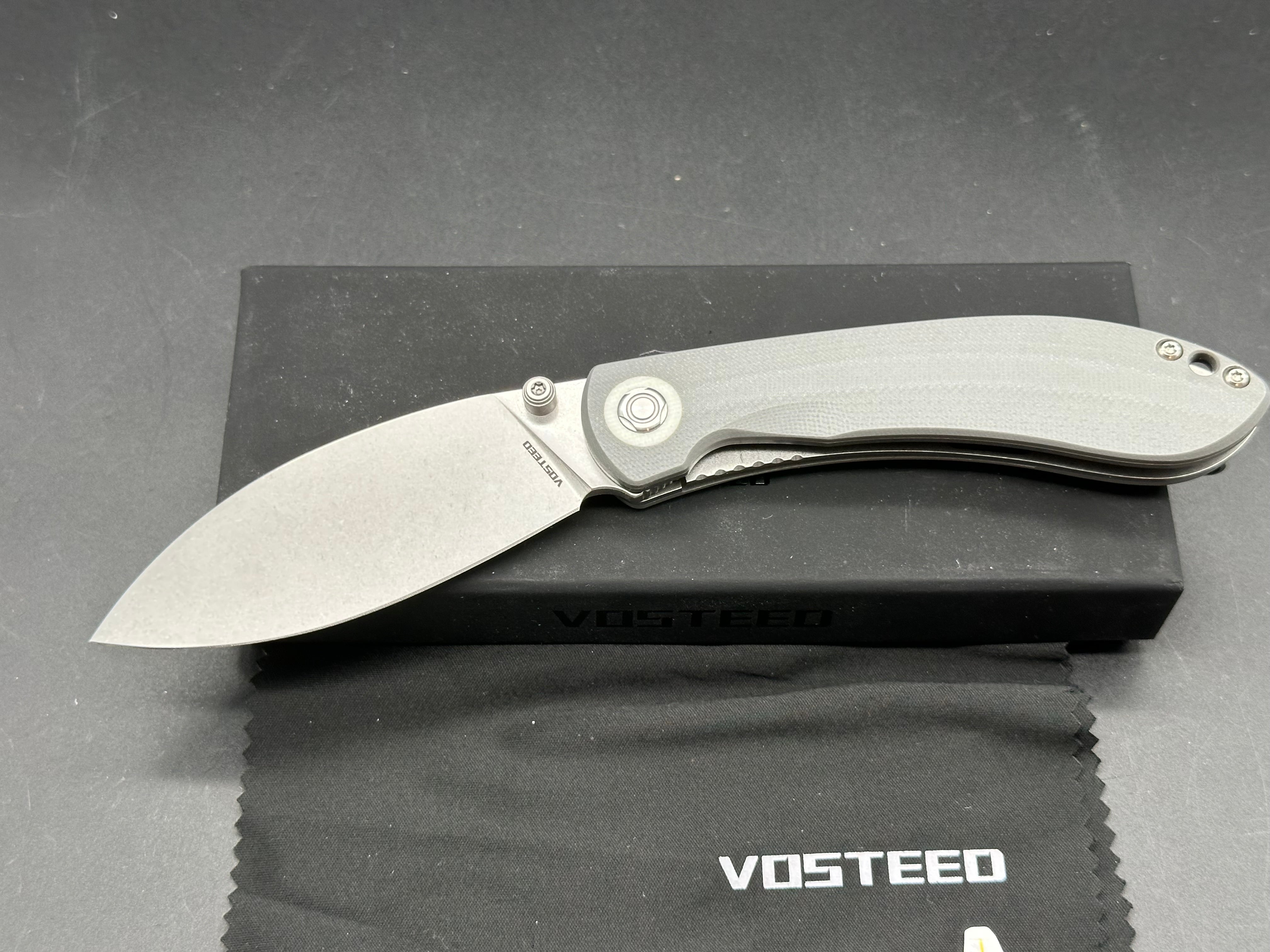 Vosteed Nightshade TS Shilin Cutter Liner Lock Knife (3.26" Nitro-V Blade & G10 Handle)