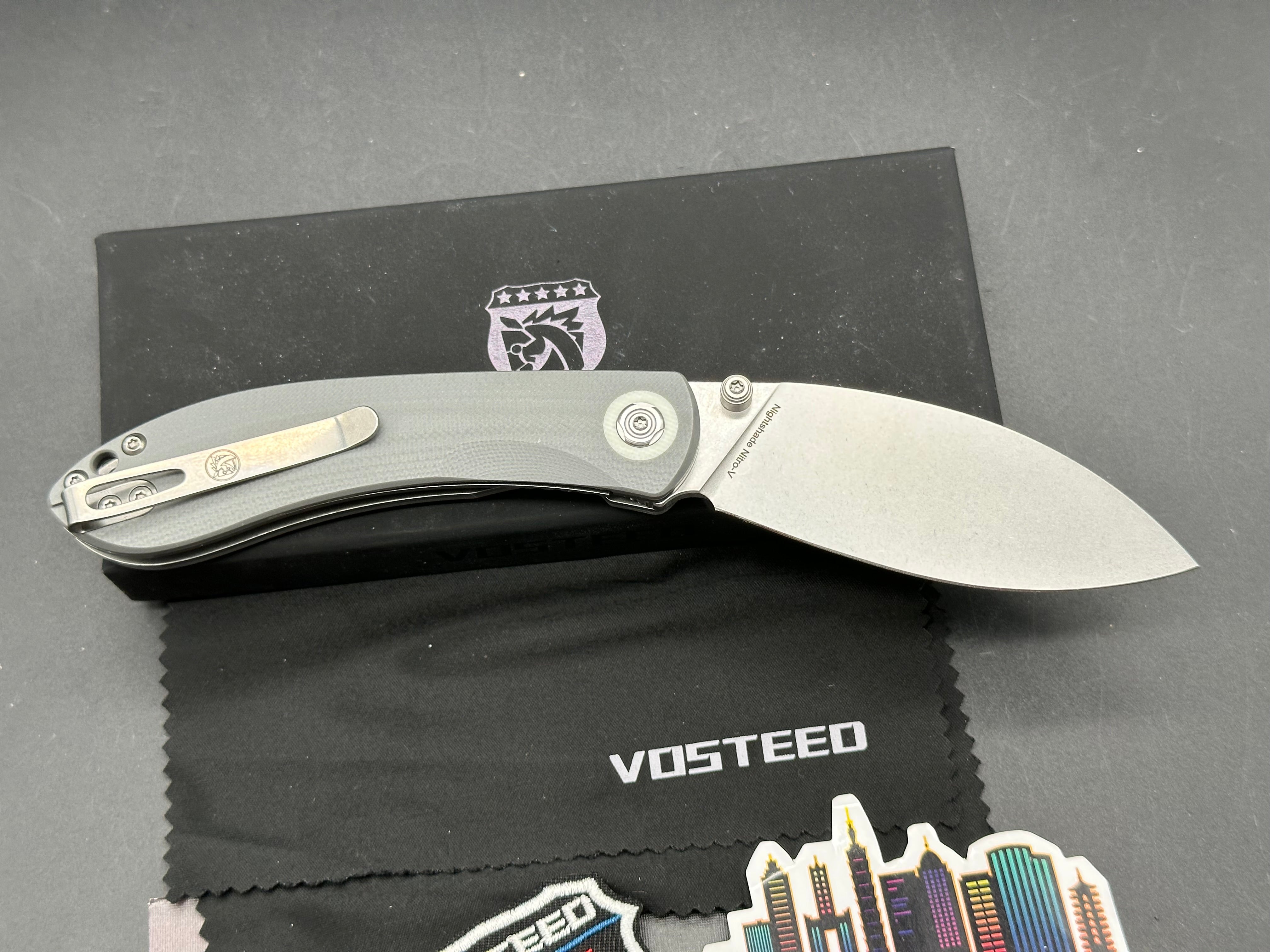 Vosteed Nightshade TS Shilin Cutter Liner Lock Knife (3.26" Nitro-V Blade & G10 Handle)