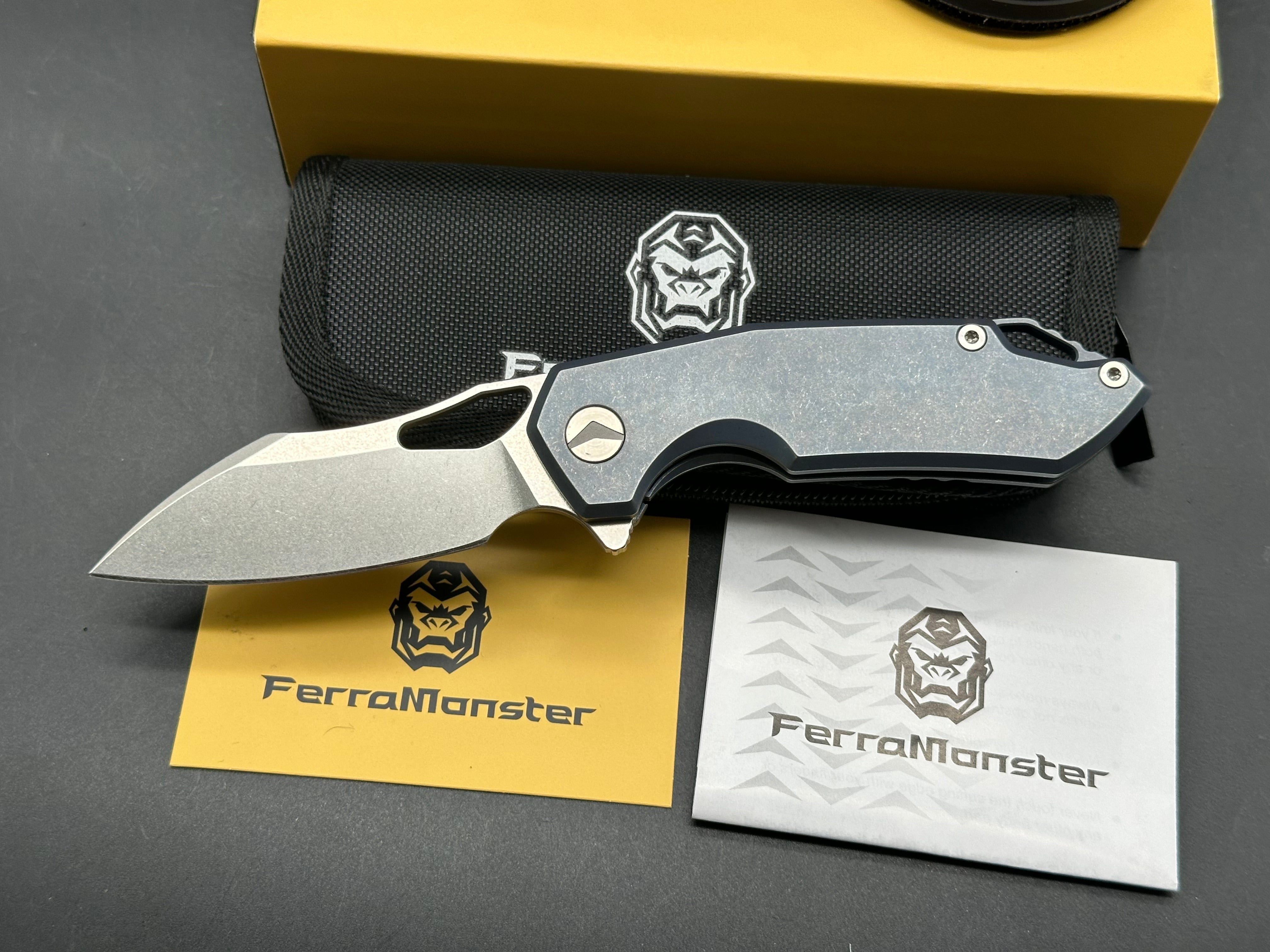 Ferramonster Glideman m390 blade blue Ti scales