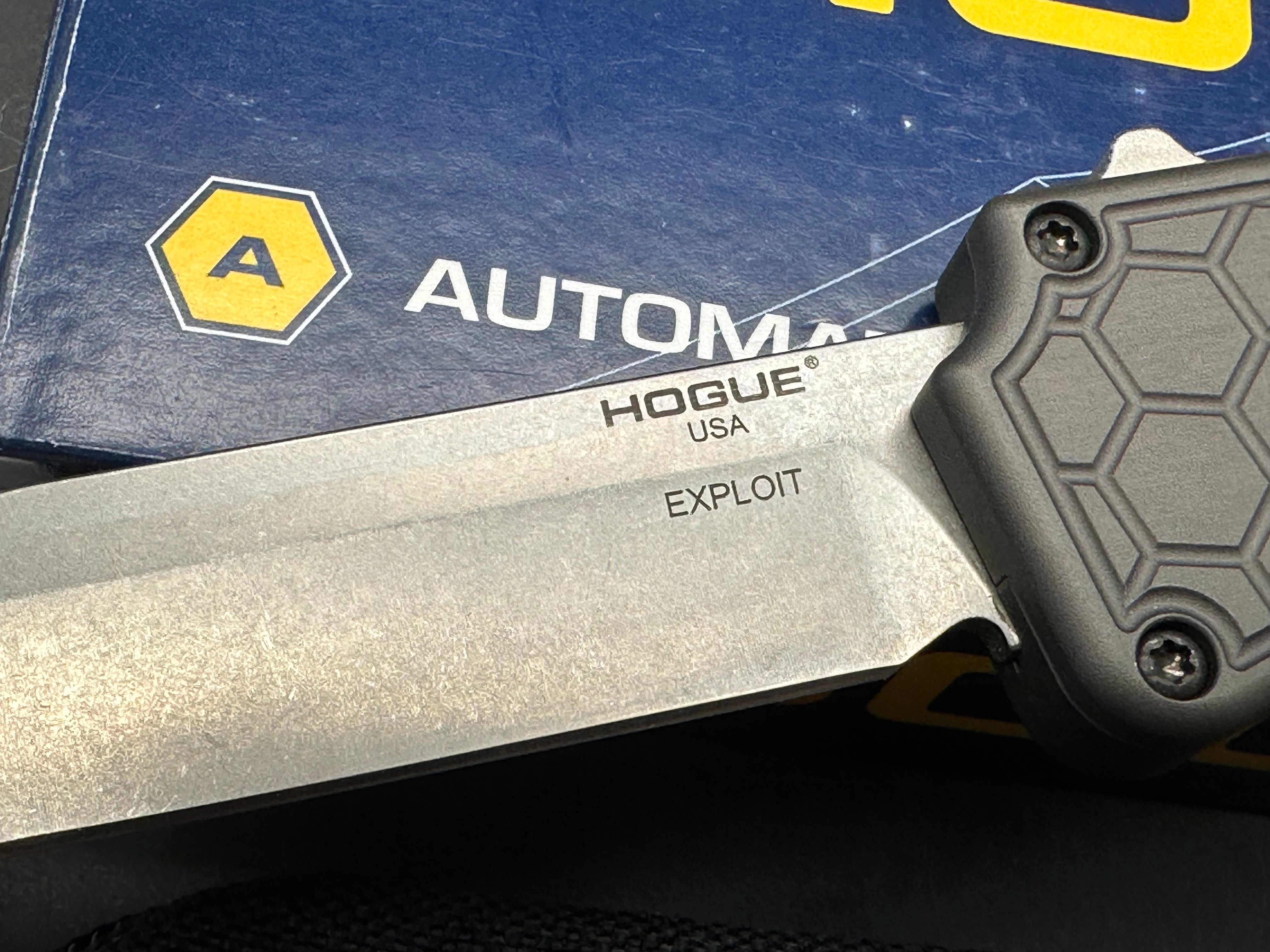Hogue Knives Exploit OTF Automatic Knife Tanto Gray (3.5" Stonewash)