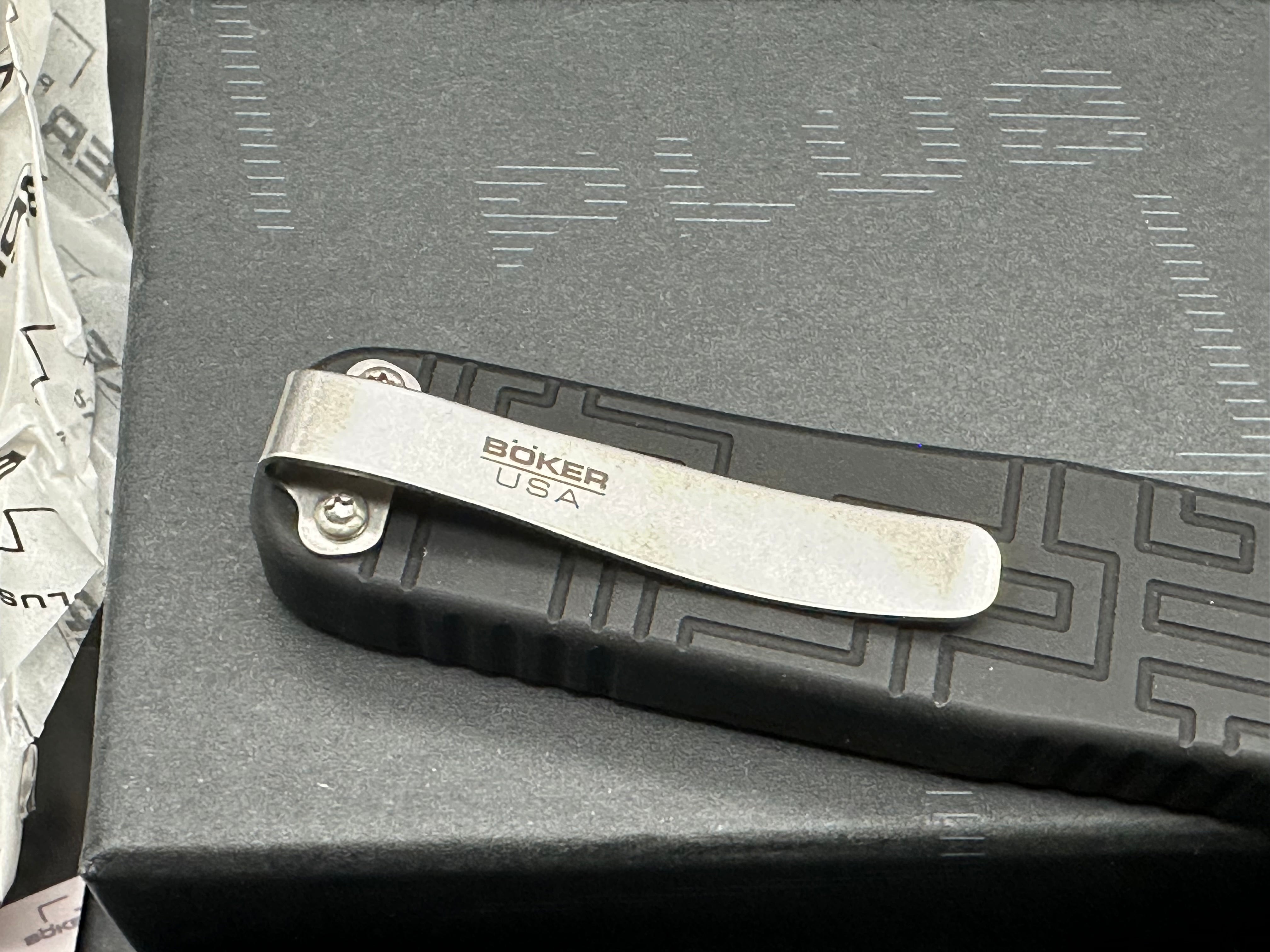 Boker USA OTF Automatic Knife Black Aluminum (3.5" Stonewash)
