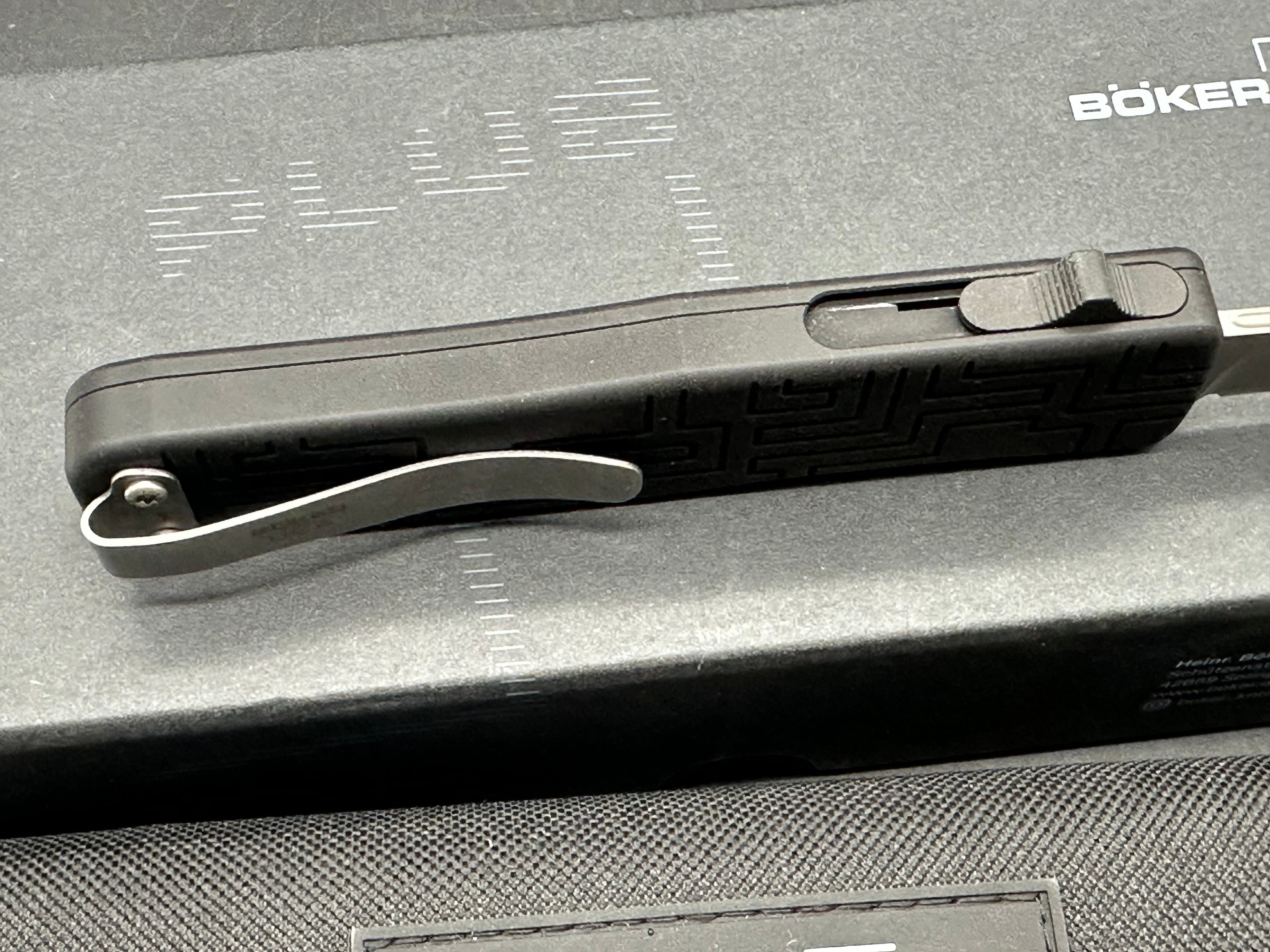 Boker USA OTF Automatic Knife Black Aluminum (3.5" Stonewash)