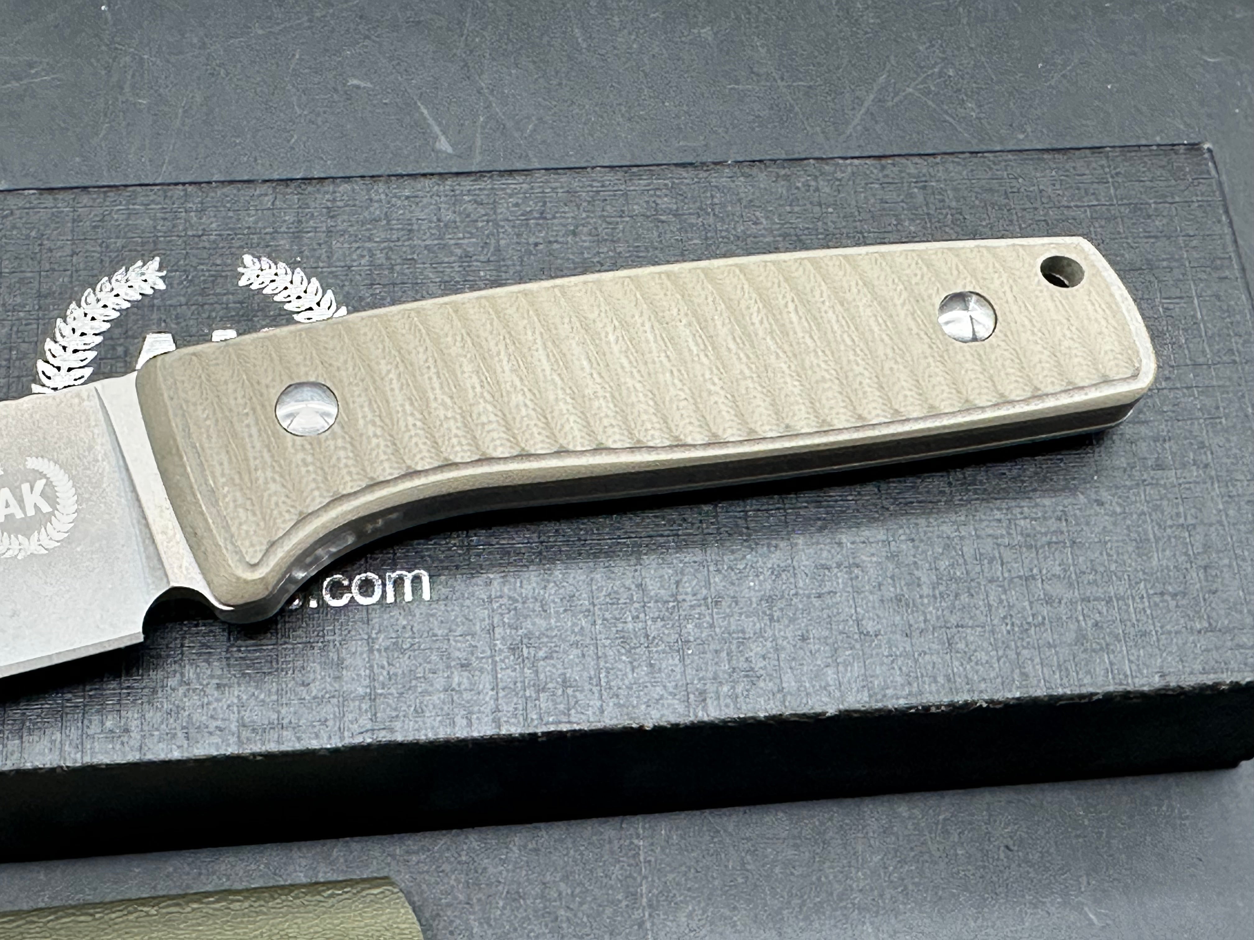 THE ASHER 'LIL BUDDY milled G10 scales w/S90V blade