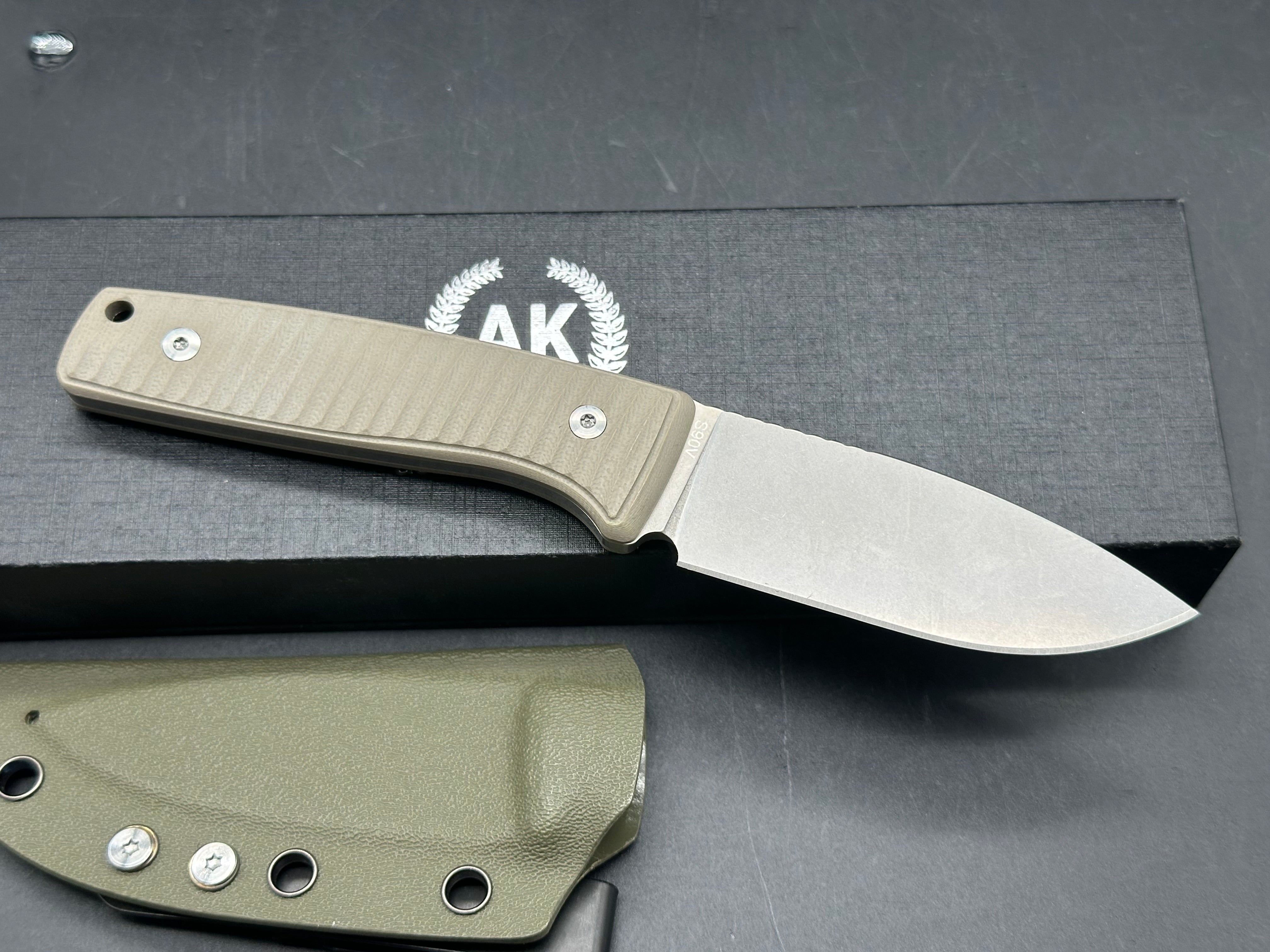 THE ASHER 'LIL BUDDY milled G10 scales w/S90V blade