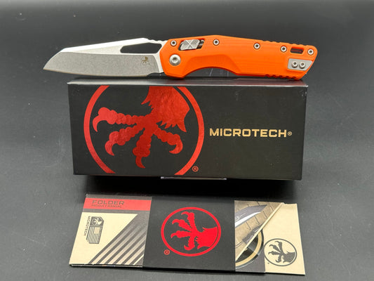 Microtech Standard Issue MSI Ram-Lok Knife Orange G-10 (3.8" Stonewash)