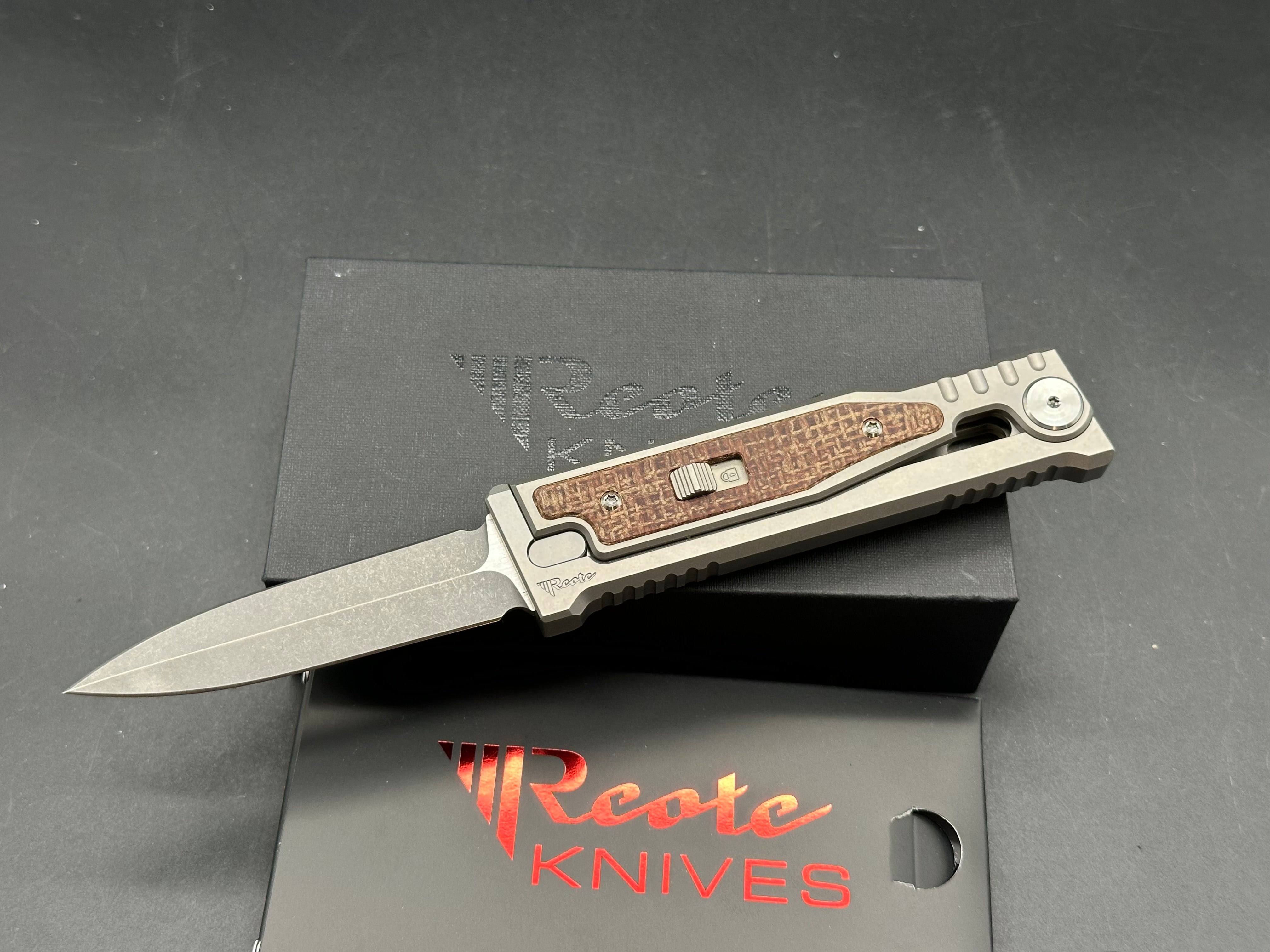 Reate Exo-M #578 Double Edge CPM-3V titanium/Burlap Micarta