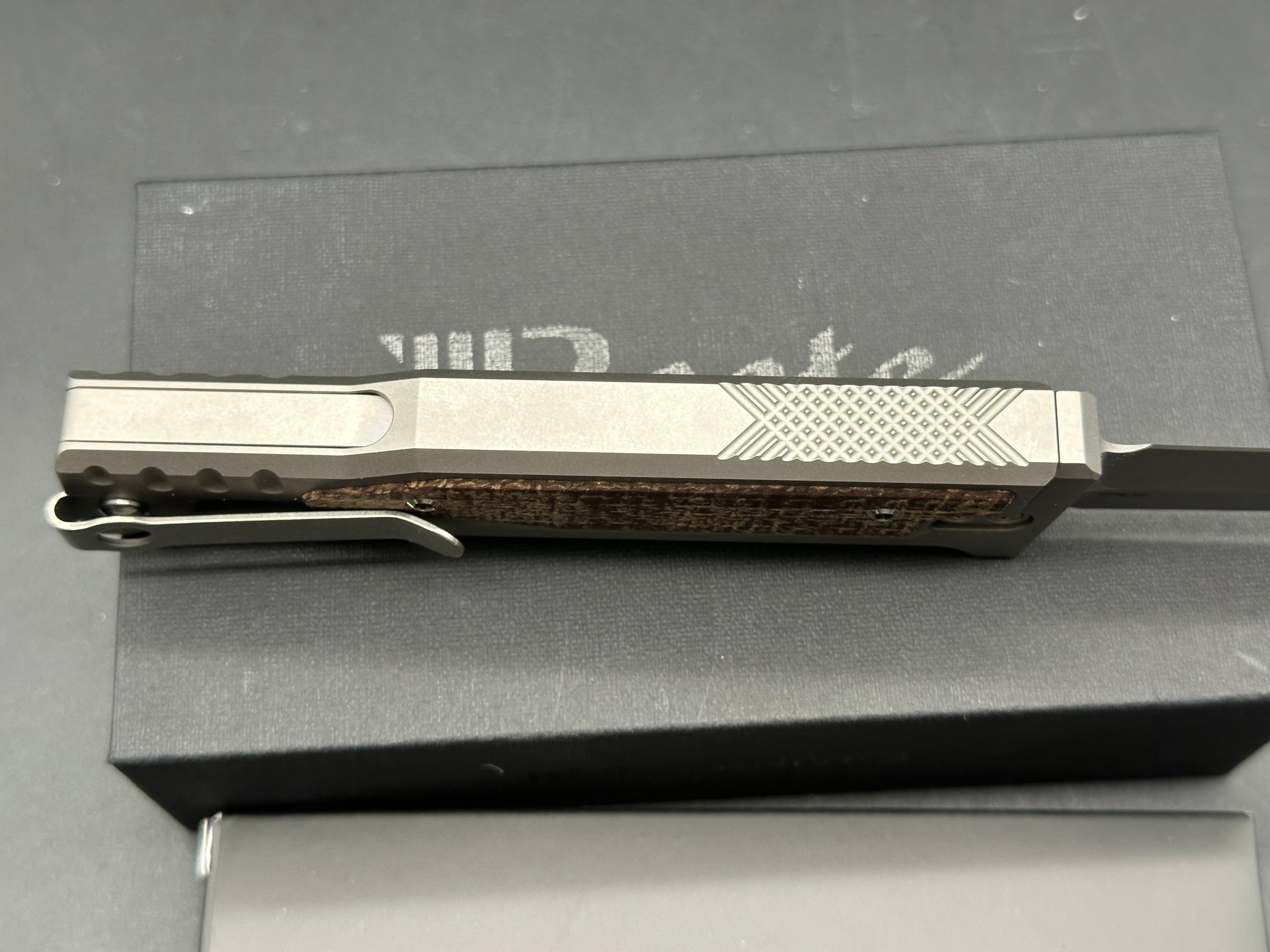 Reate Exo-M #578 Double Edge CPM-3V titanium/Burlap Micarta