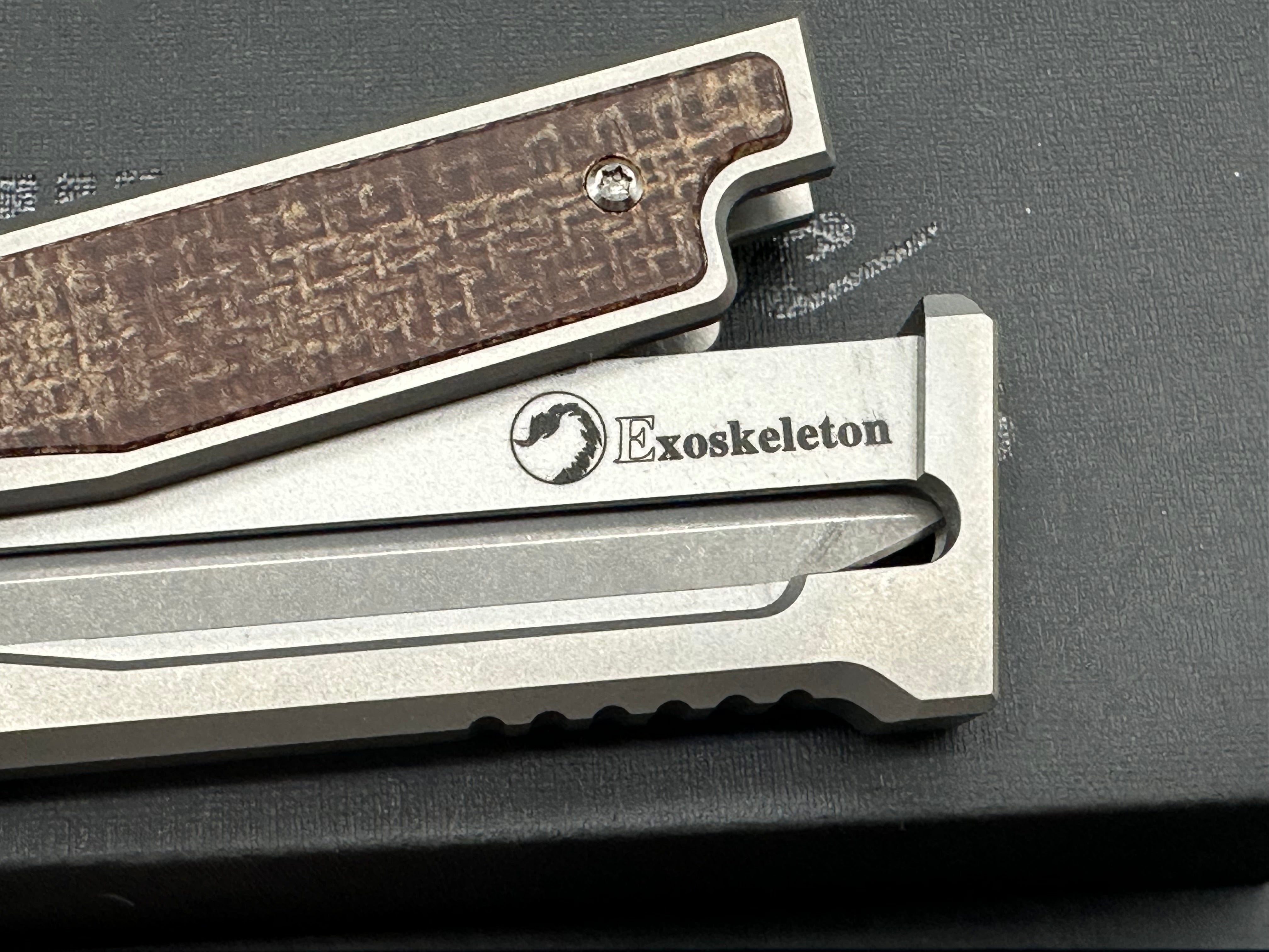 Reate Exo-M #578 Double Edge CPM-3V titanium/Burlap Micarta