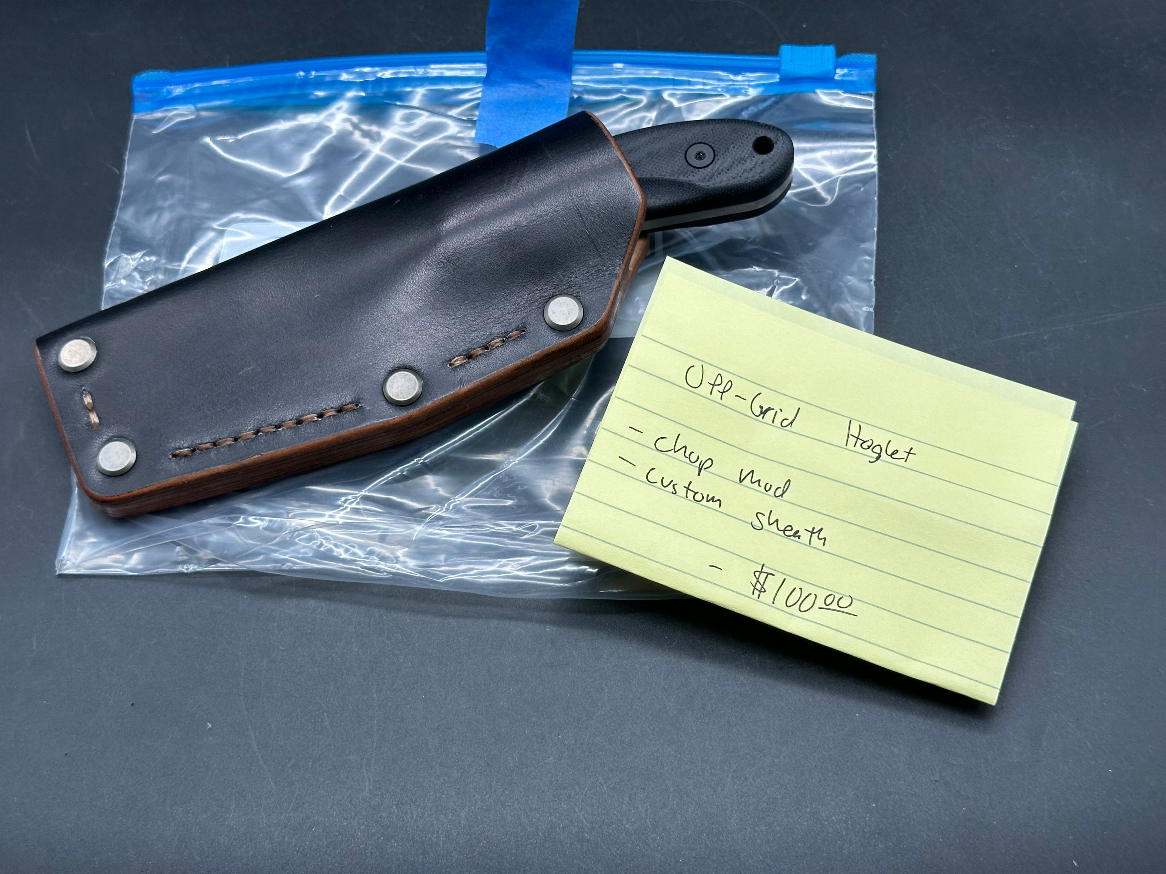 Off Grid Hoglet fixed blade knife Chop mod custom sheath