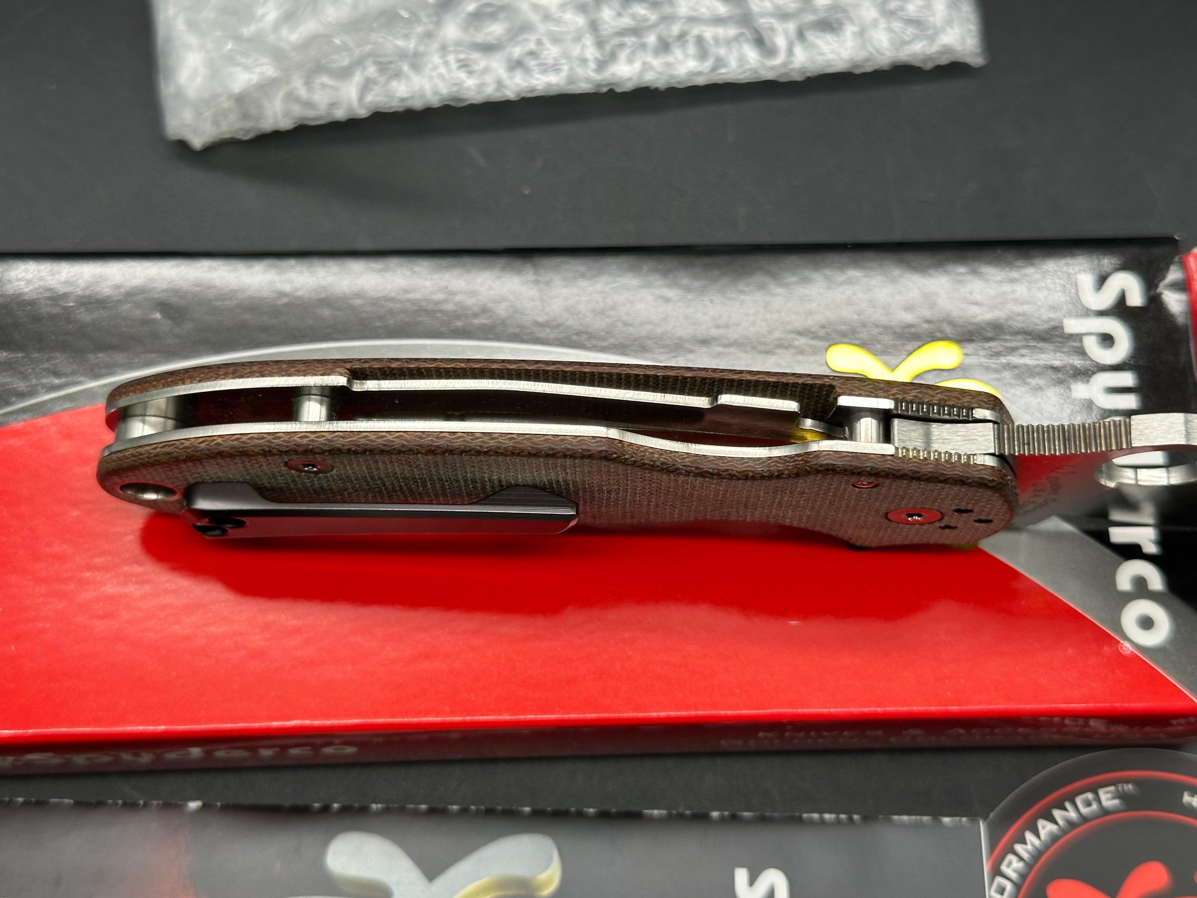 Spyderco para 3 cruwear blade micarta scales