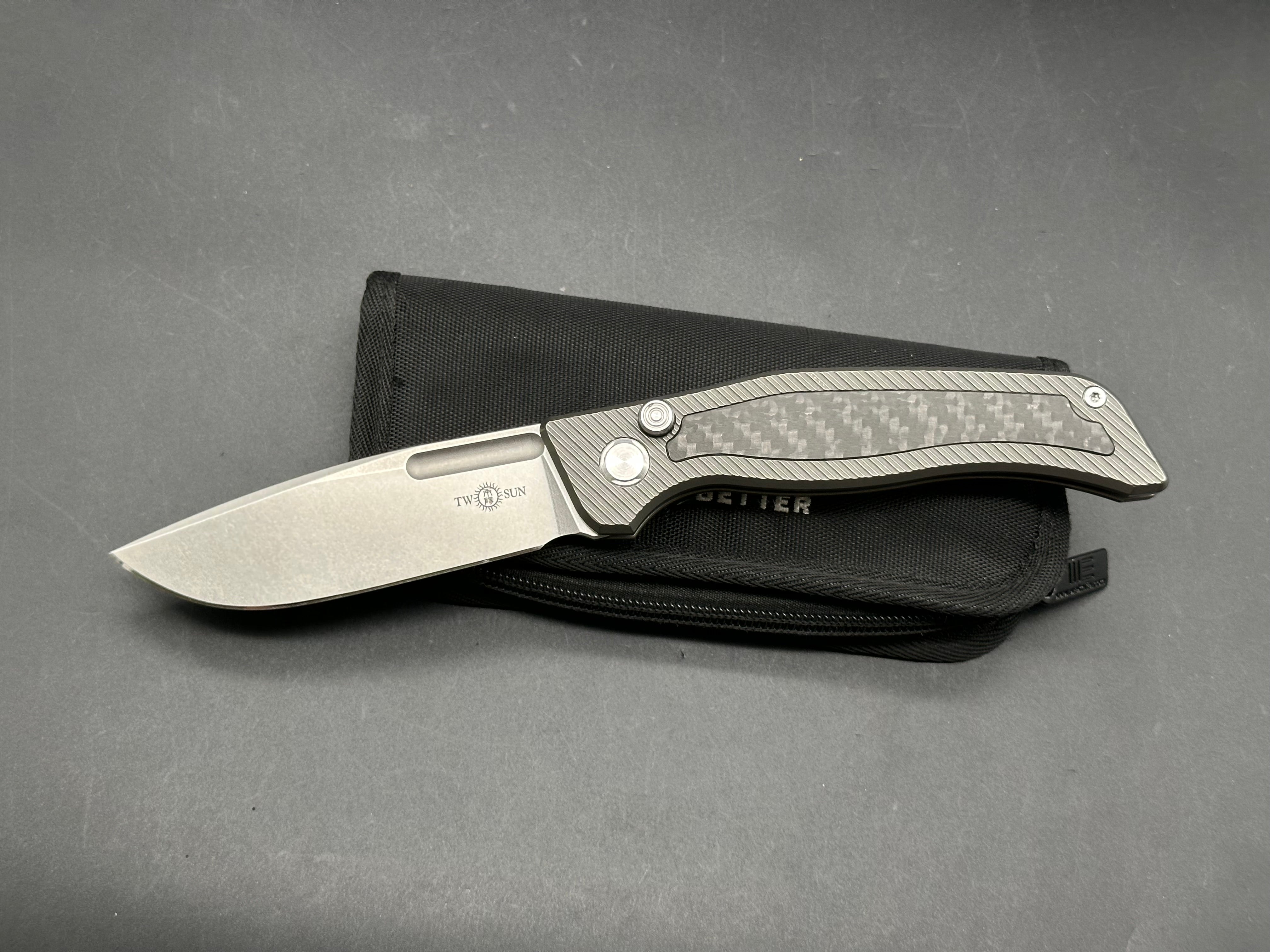 TwoSun Vandal m390 blade Ti/Cf scales