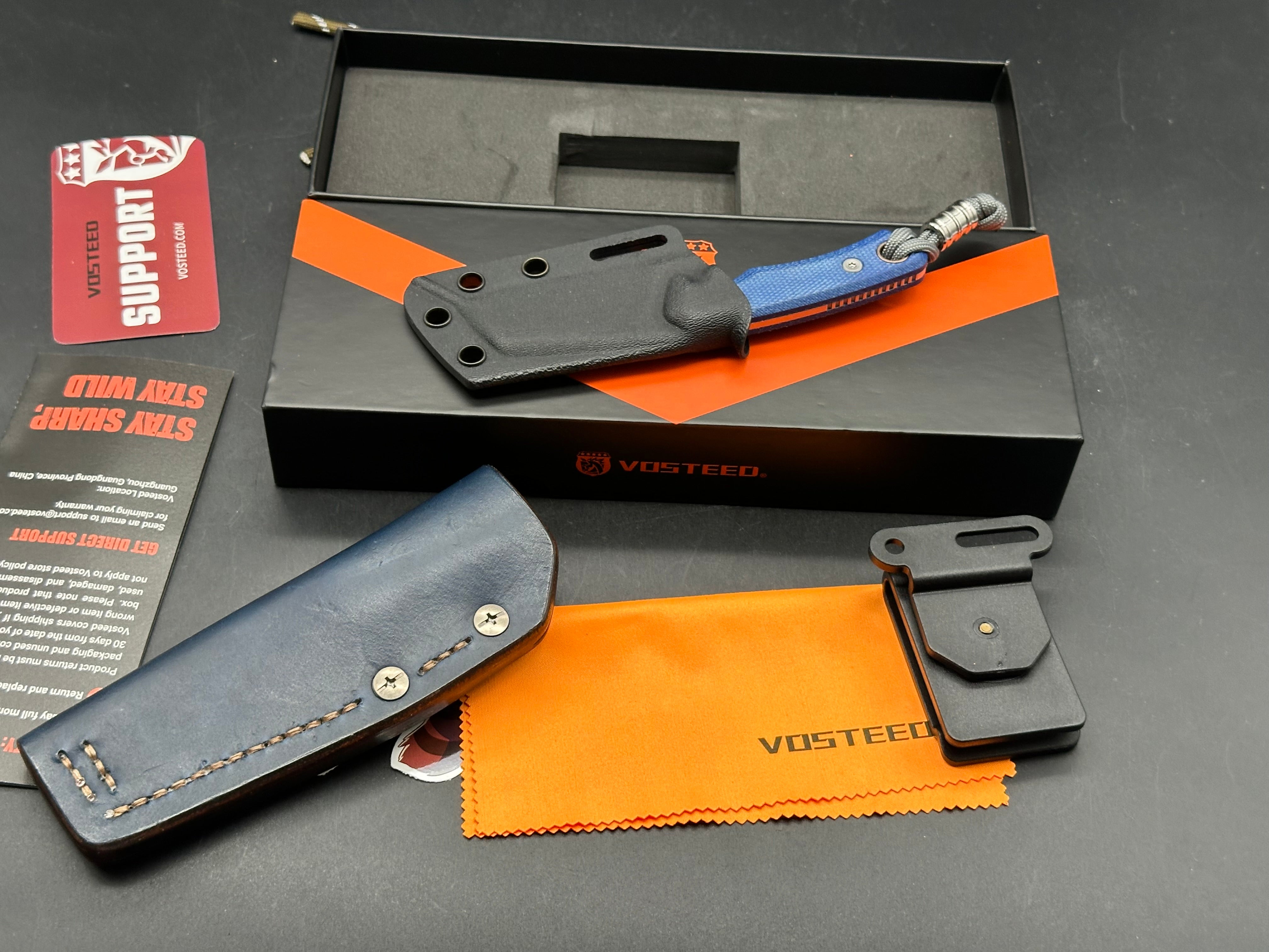 Vosteed Marmoset fixed blade knife w/custom sheath