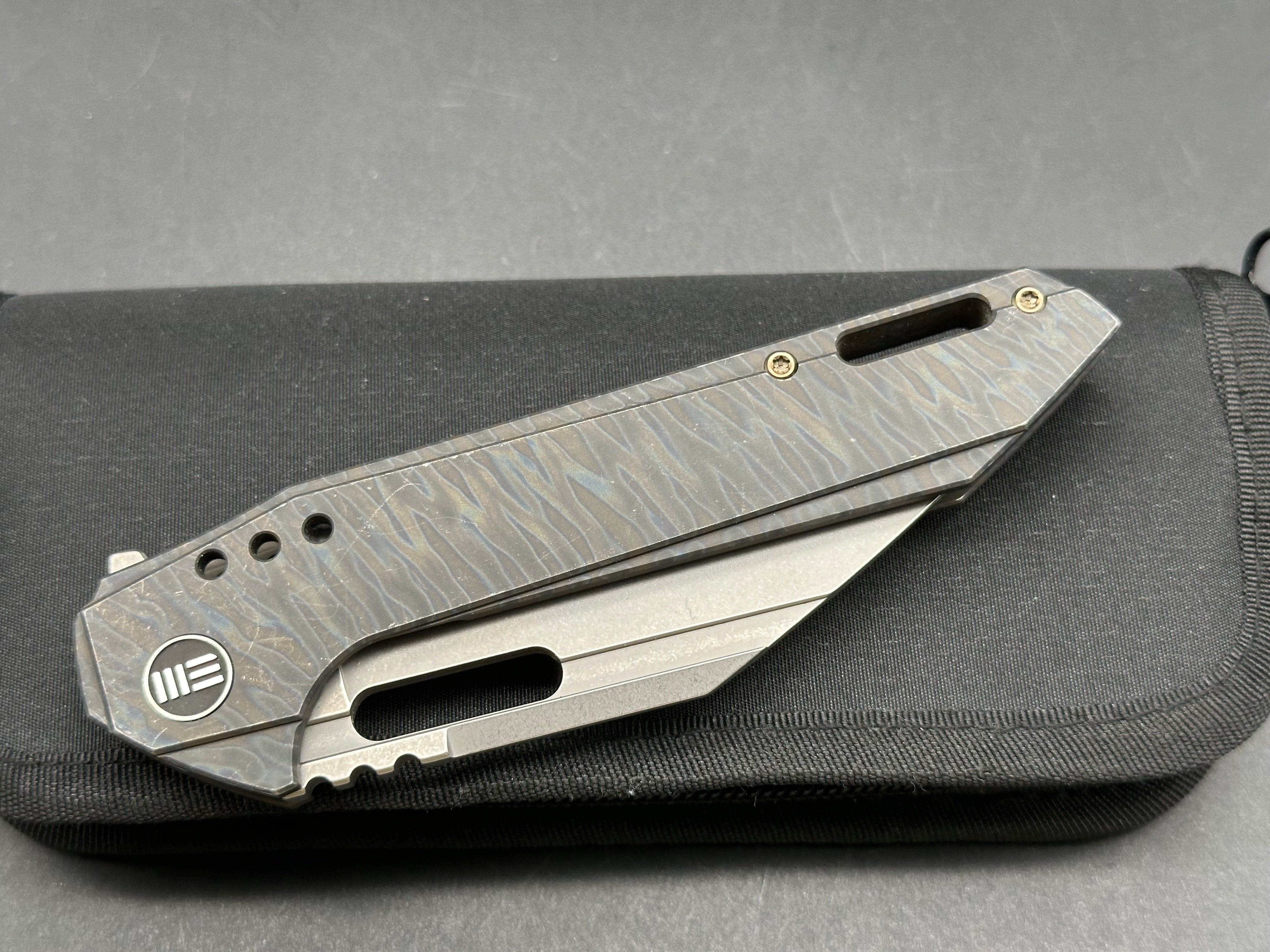 WE KNIFE Roxi 4 Flipper Knife Flamed Titanium Handle (3.98" CPM S35VN Blade)