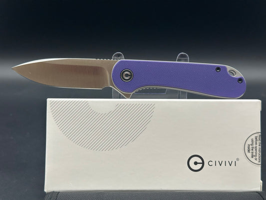 CIVIVI Elementum Liner Lock Knife Purple G-10 (2.9" Satin D2)