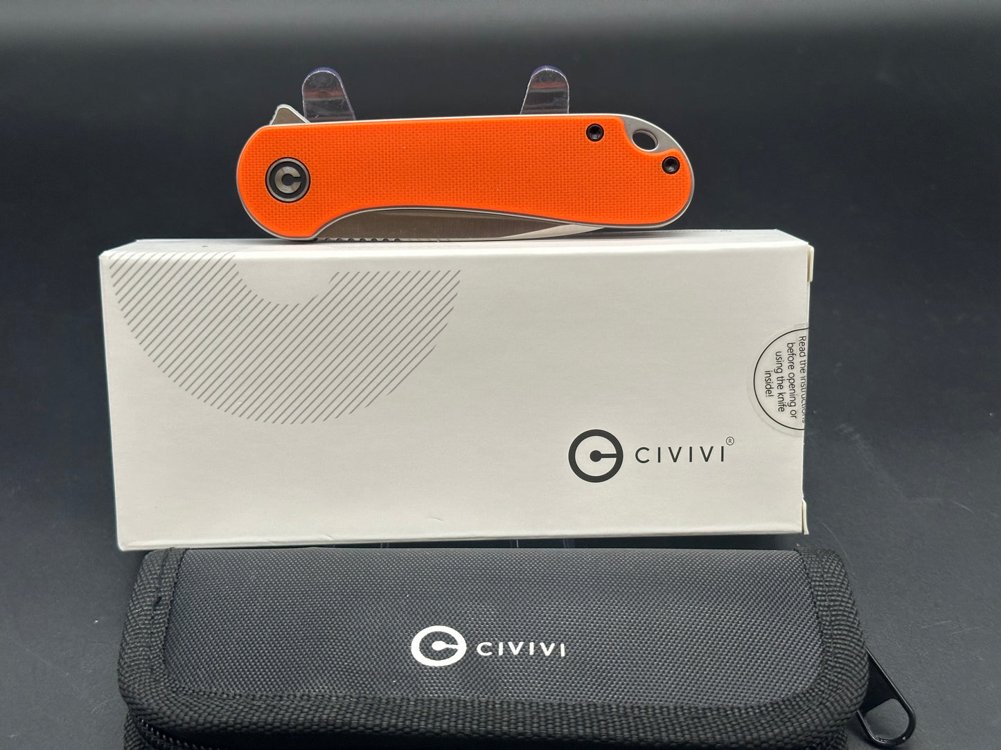 CIVIVI Elementum Liner Lock Knife Orange G-10 (2.9" Satin D2) C907R