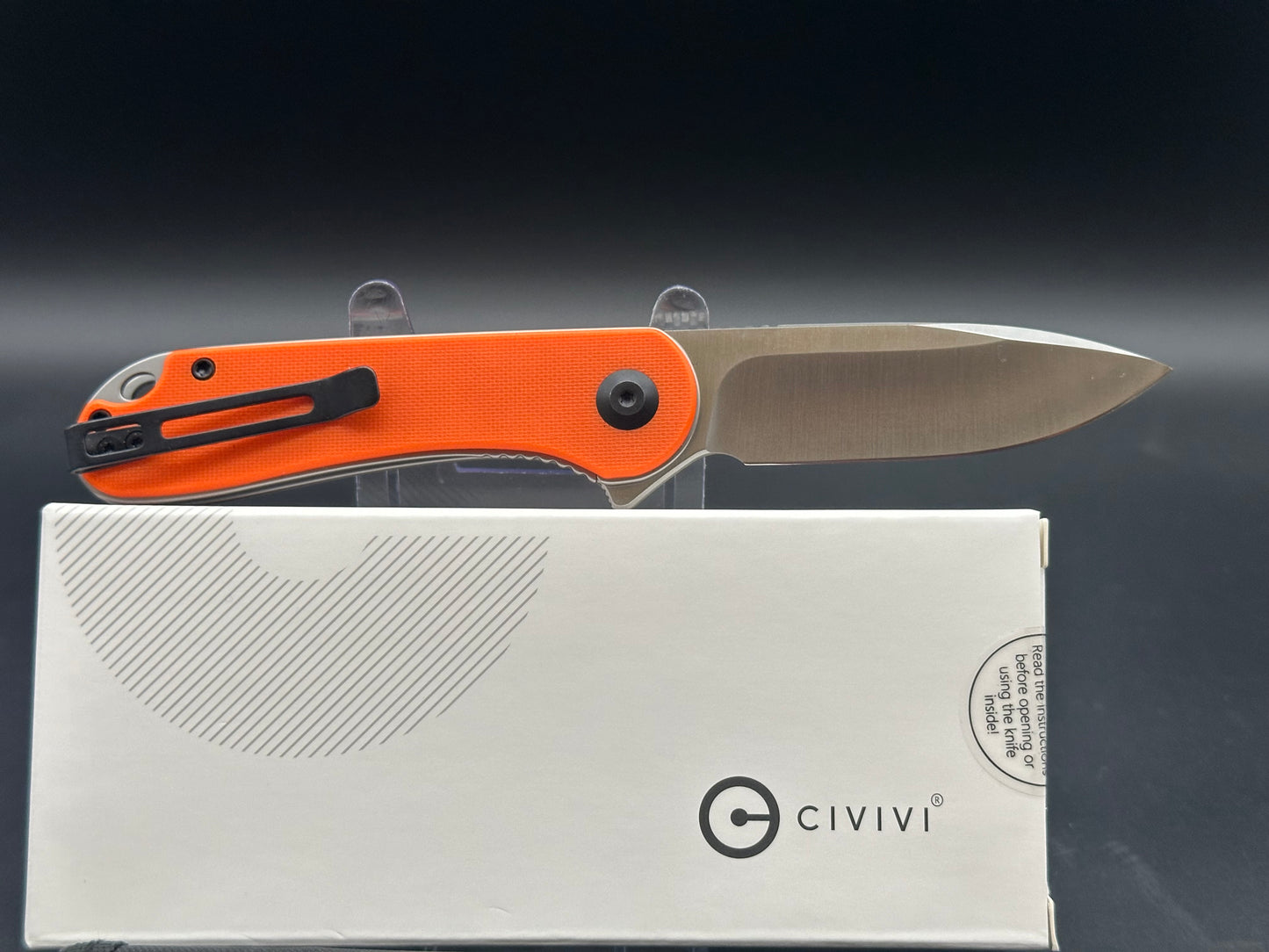 CIVIVI Elementum Liner Lock Knife Orange G-10 (2.9" Satin D2) C907R