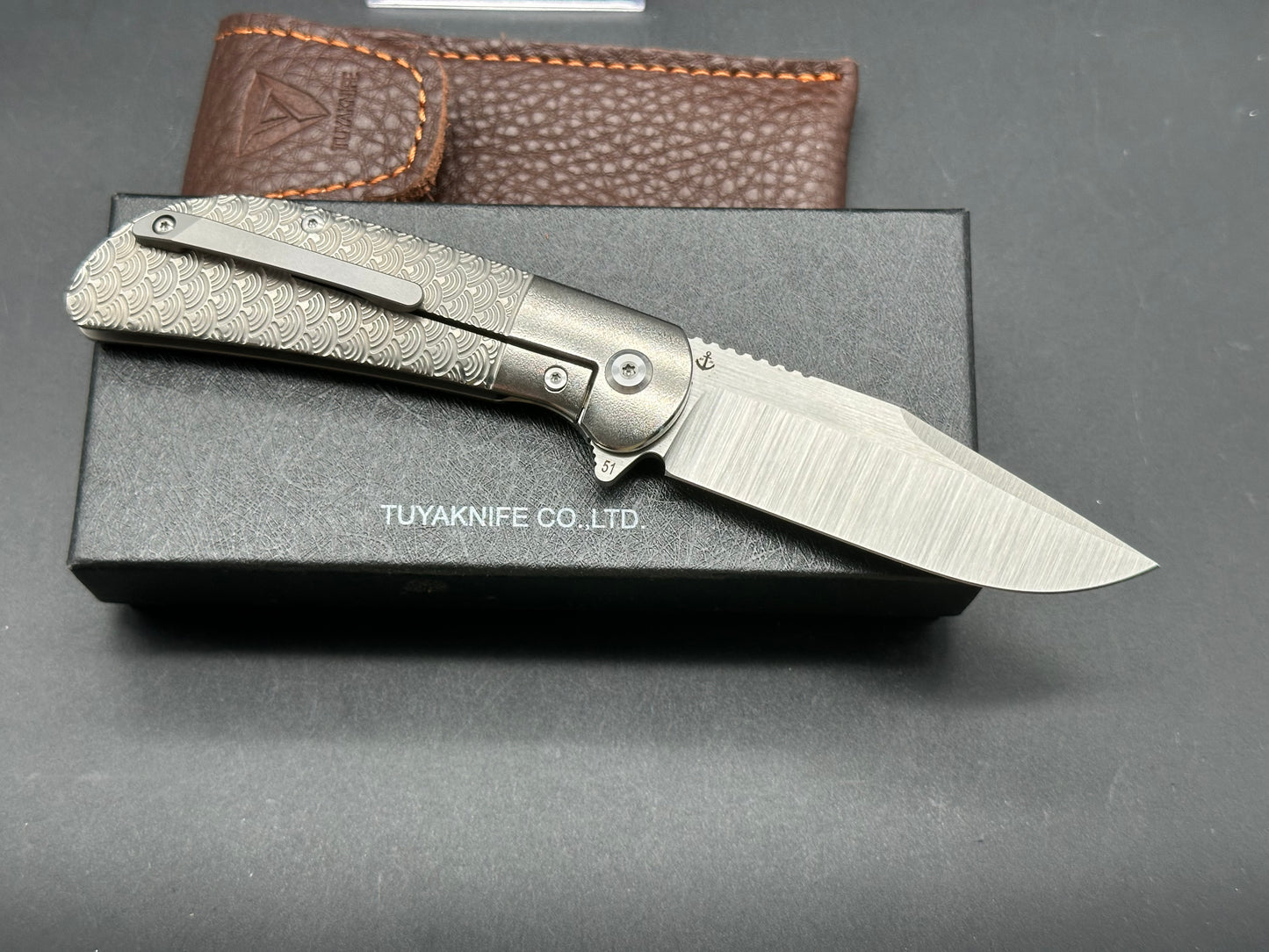 Tuya Rackham Jack Titanium seigaiha pattern bowie blade