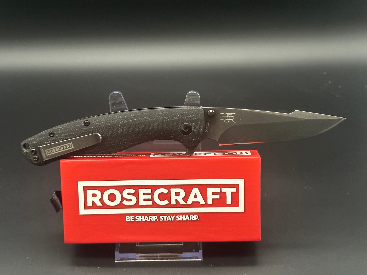 RoseCraft Mohawk black micarta scales w/D2 blade