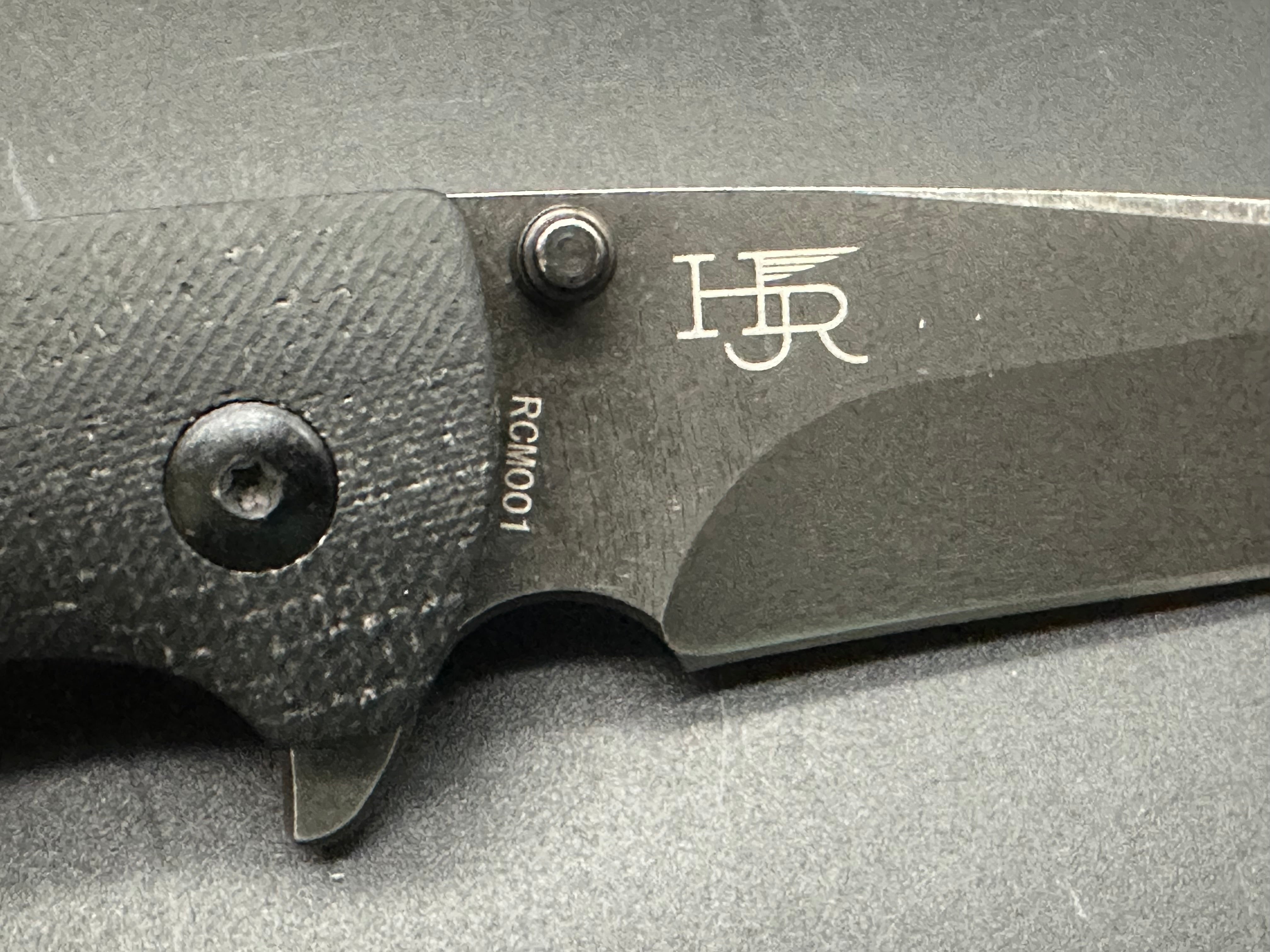 RoseCraft Mohawk black micarta scales w/D2 blade