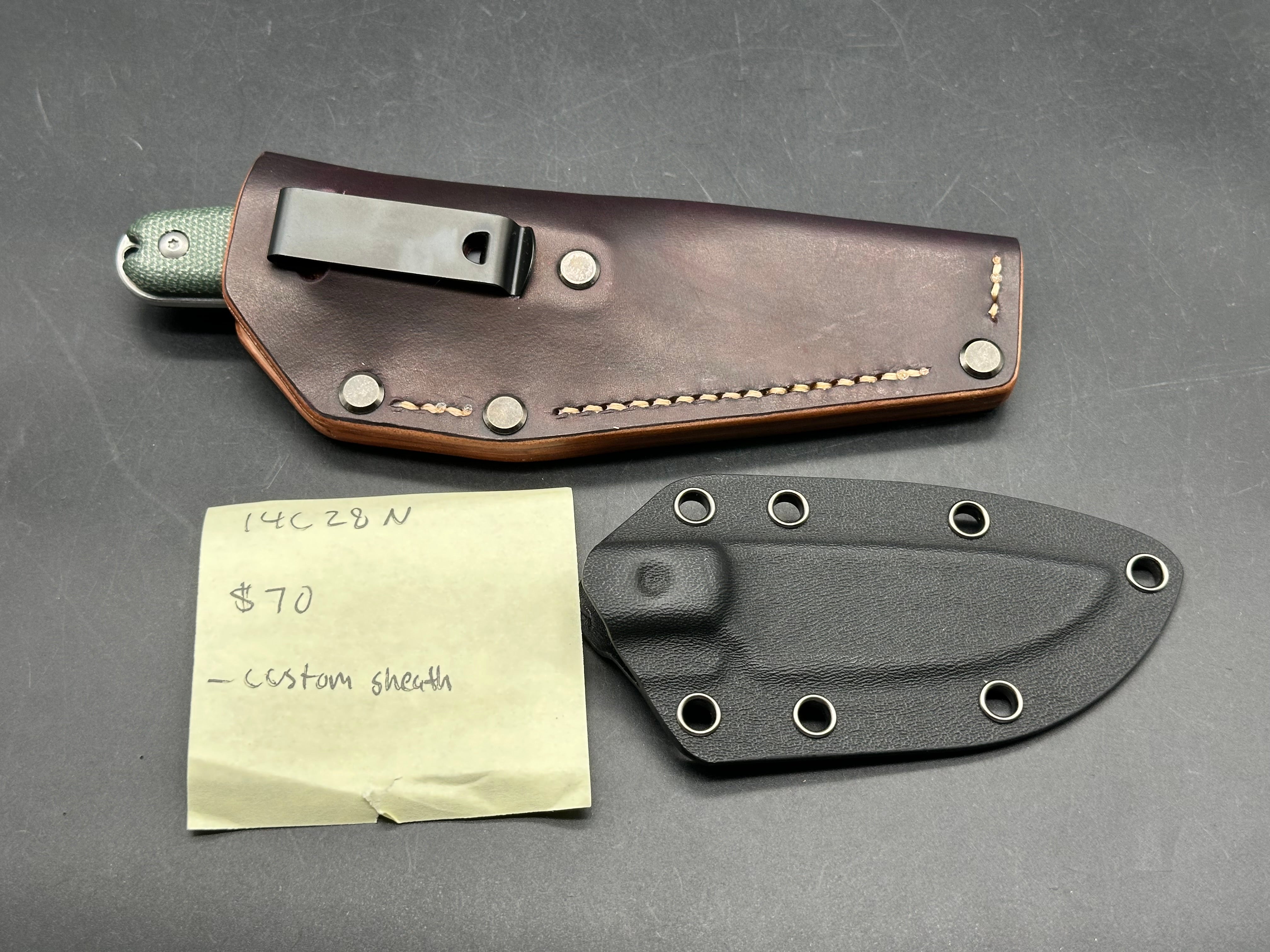 Watchman Fixed blade knife 14C28N / micarta / custom sheath