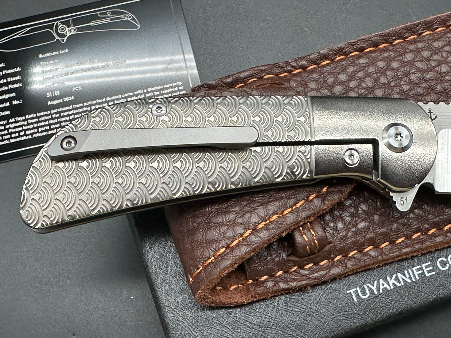 Tuya Rackham Jack Titanium seigaiha pattern bowie blade