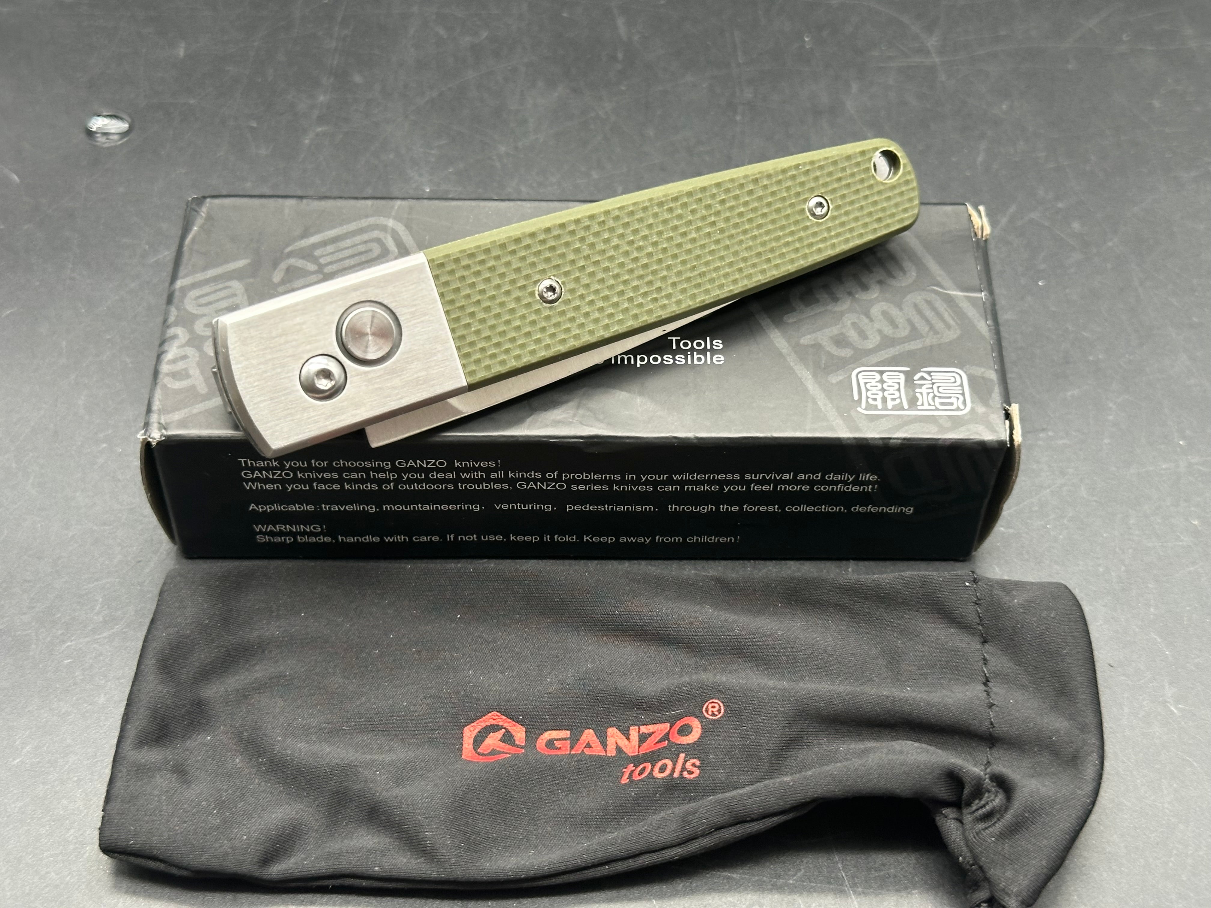 Ganzo G721 auto knife G10 scales w/440C blade