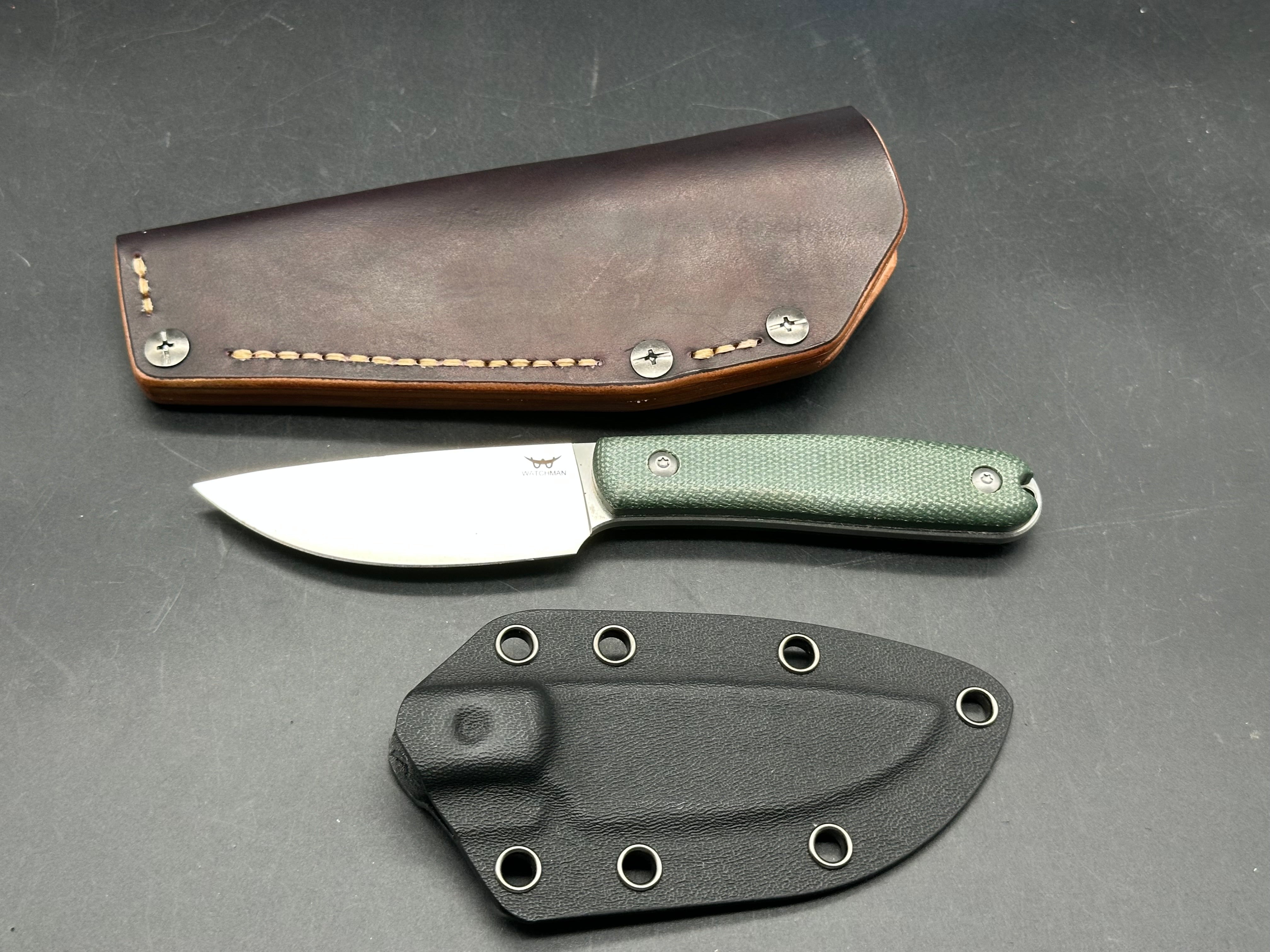 Watchman Fixed blade knife 14C28N / micarta / custom sheath