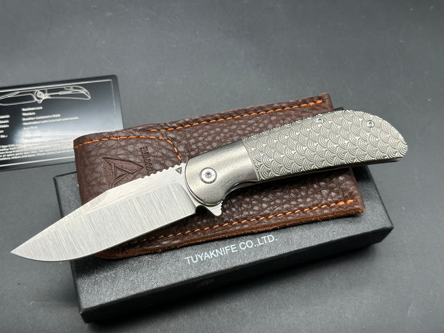 Tuya Rackham Jack Titanium seigaiha pattern bowie blade