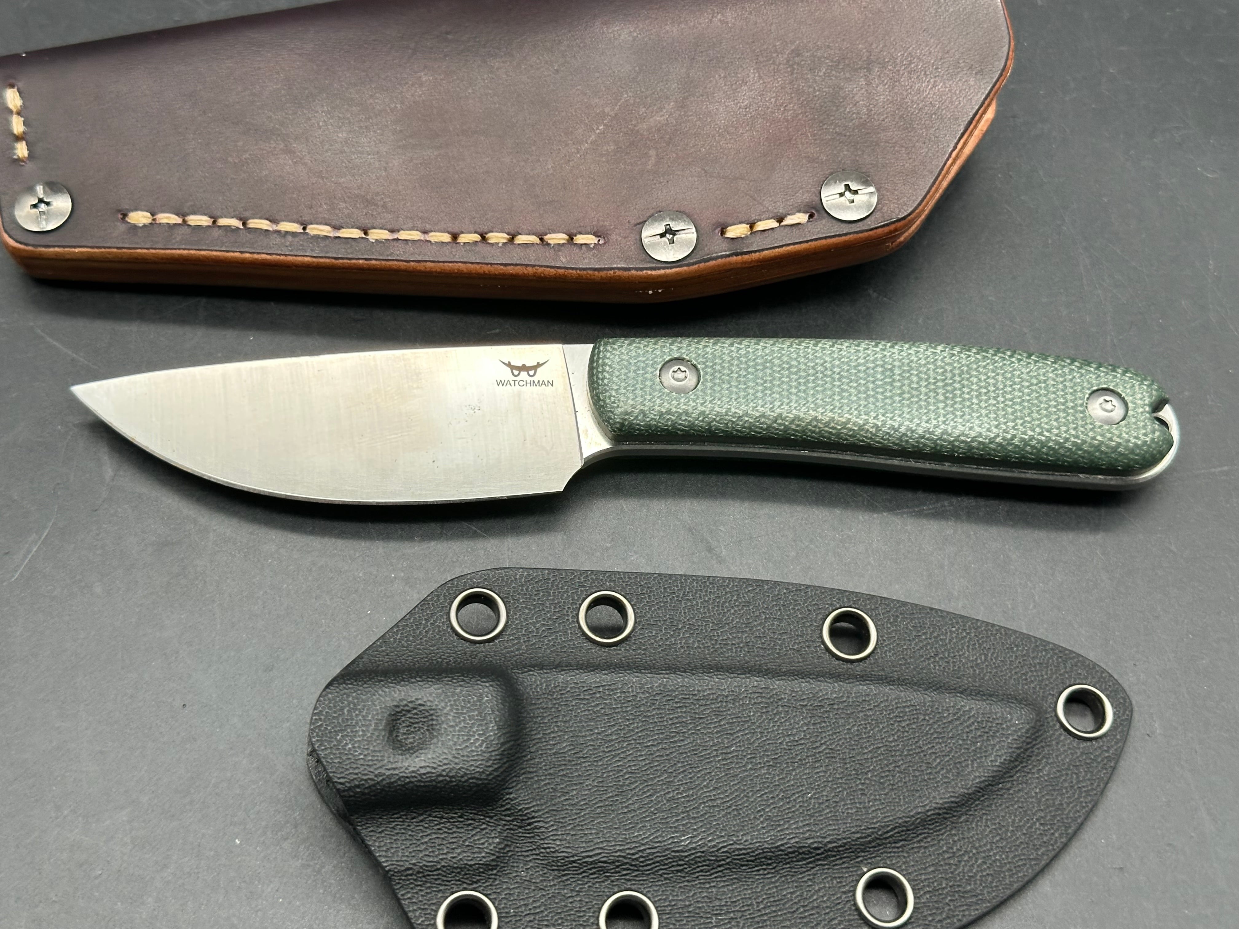 Watchman Fixed blade knife 14C28N / micarta / custom sheath