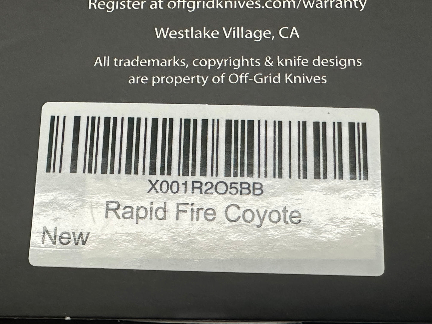 Off Grid Knives Rapid Fire Coyote