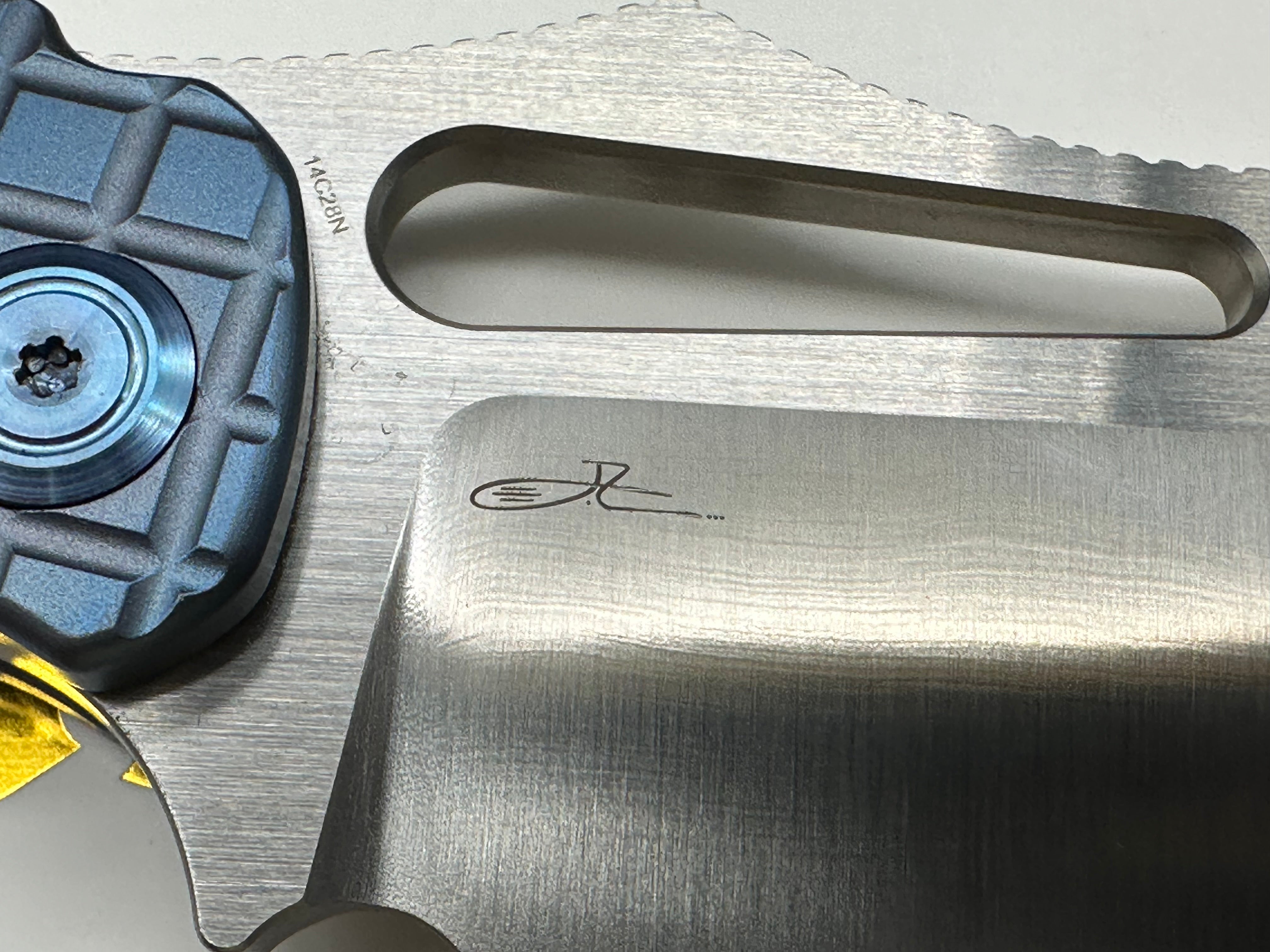 Kubey Sylow Blue Titanium Handle 3.46 14C28N Blade