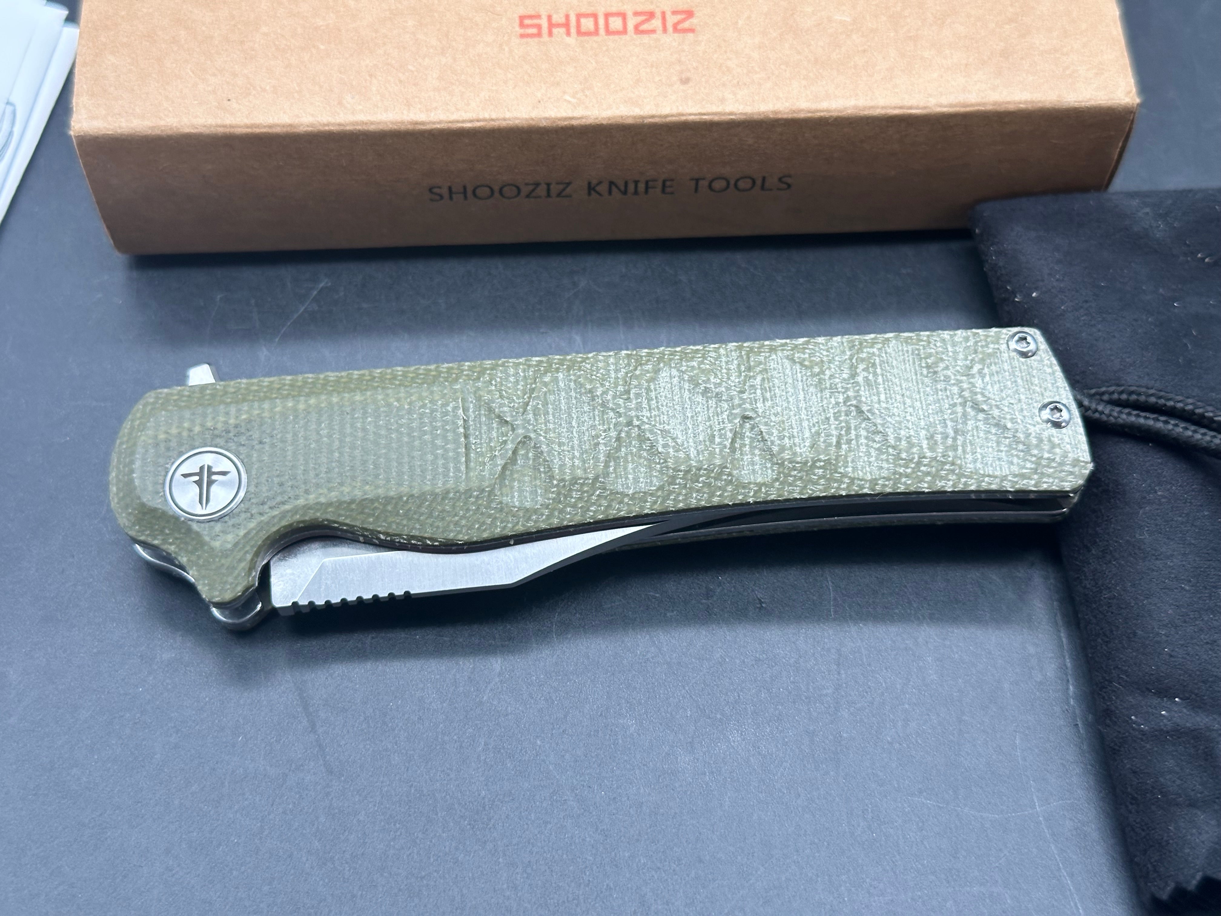 Shooziz XUN 113 folding knife 14C28N blade