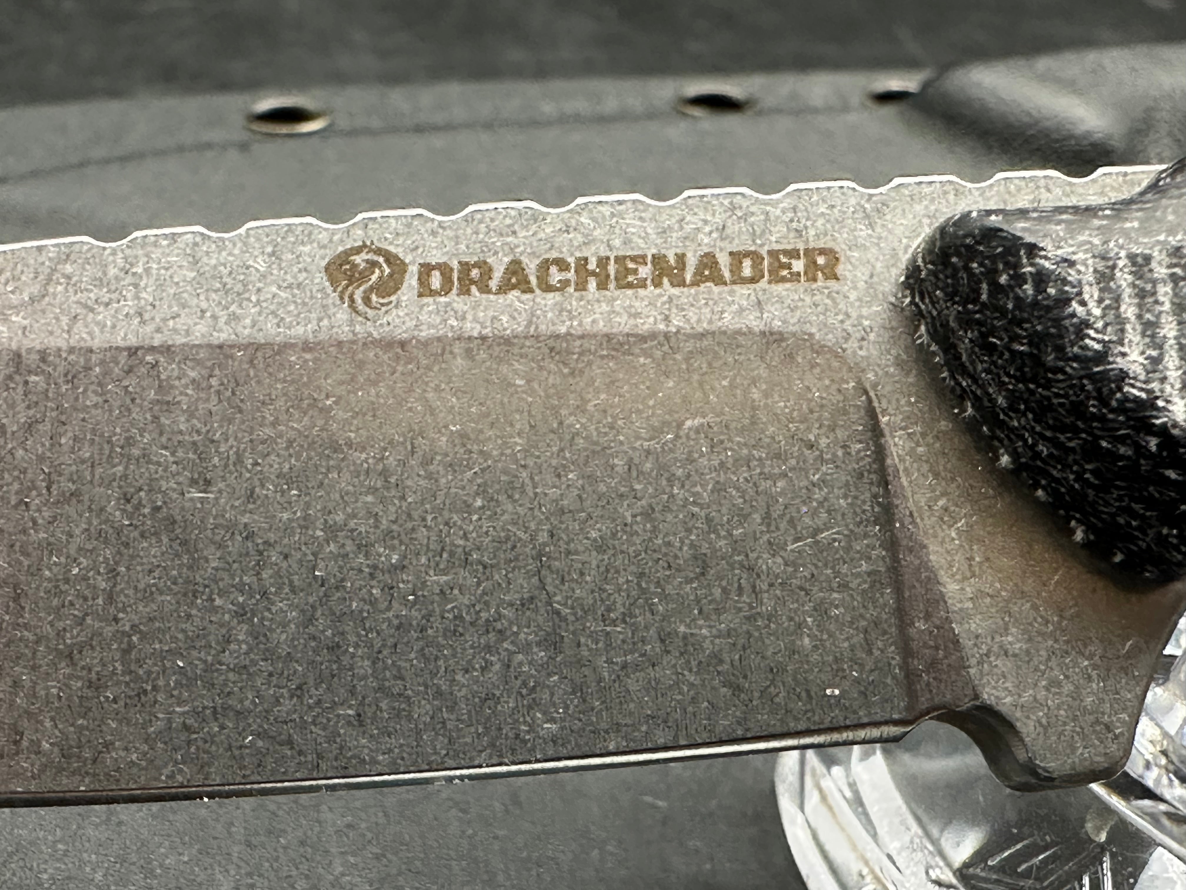 Fixed Blade Drachenader Knife D2 blade black micarta w/sheath