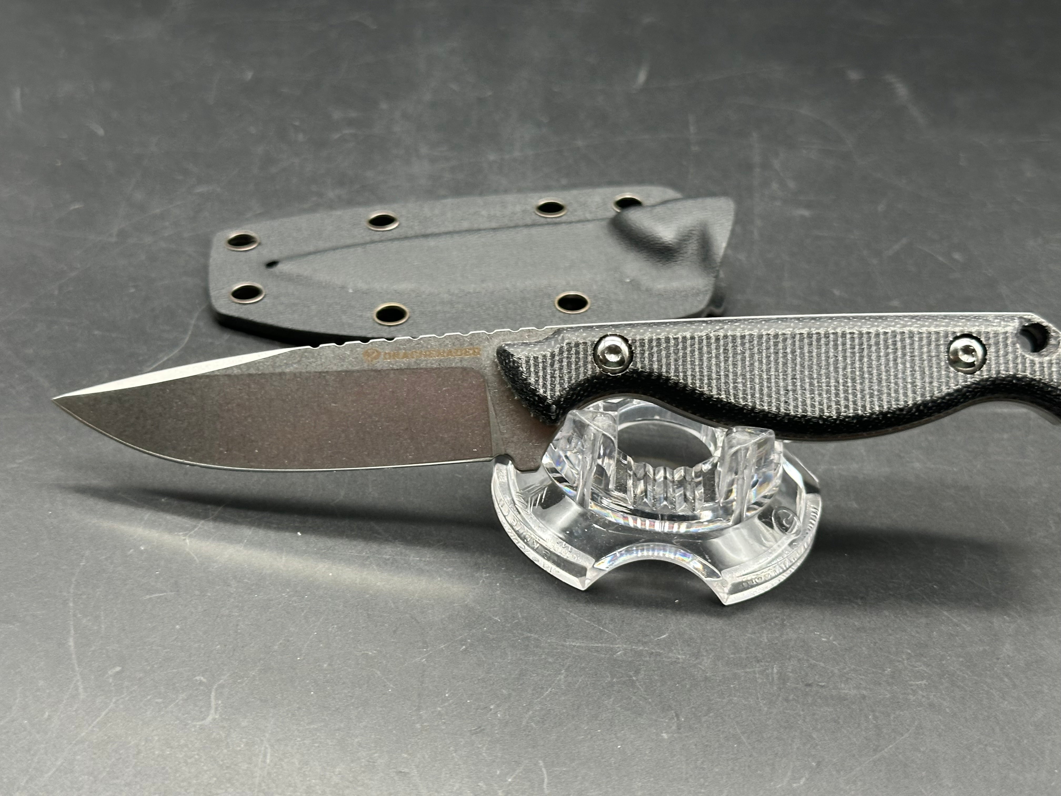 Fixed Blade Drachenader Knife D2 blade black micarta w/sheath