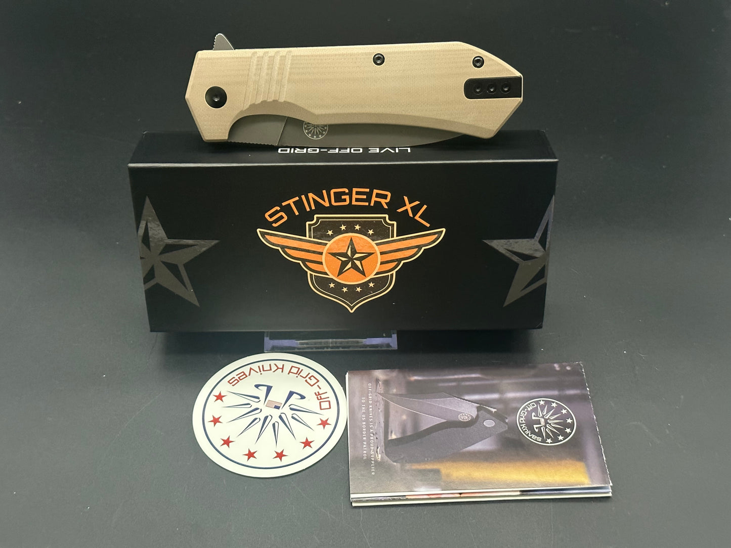 Off Grid Knives Stinger XL-Coyote Tan G-10