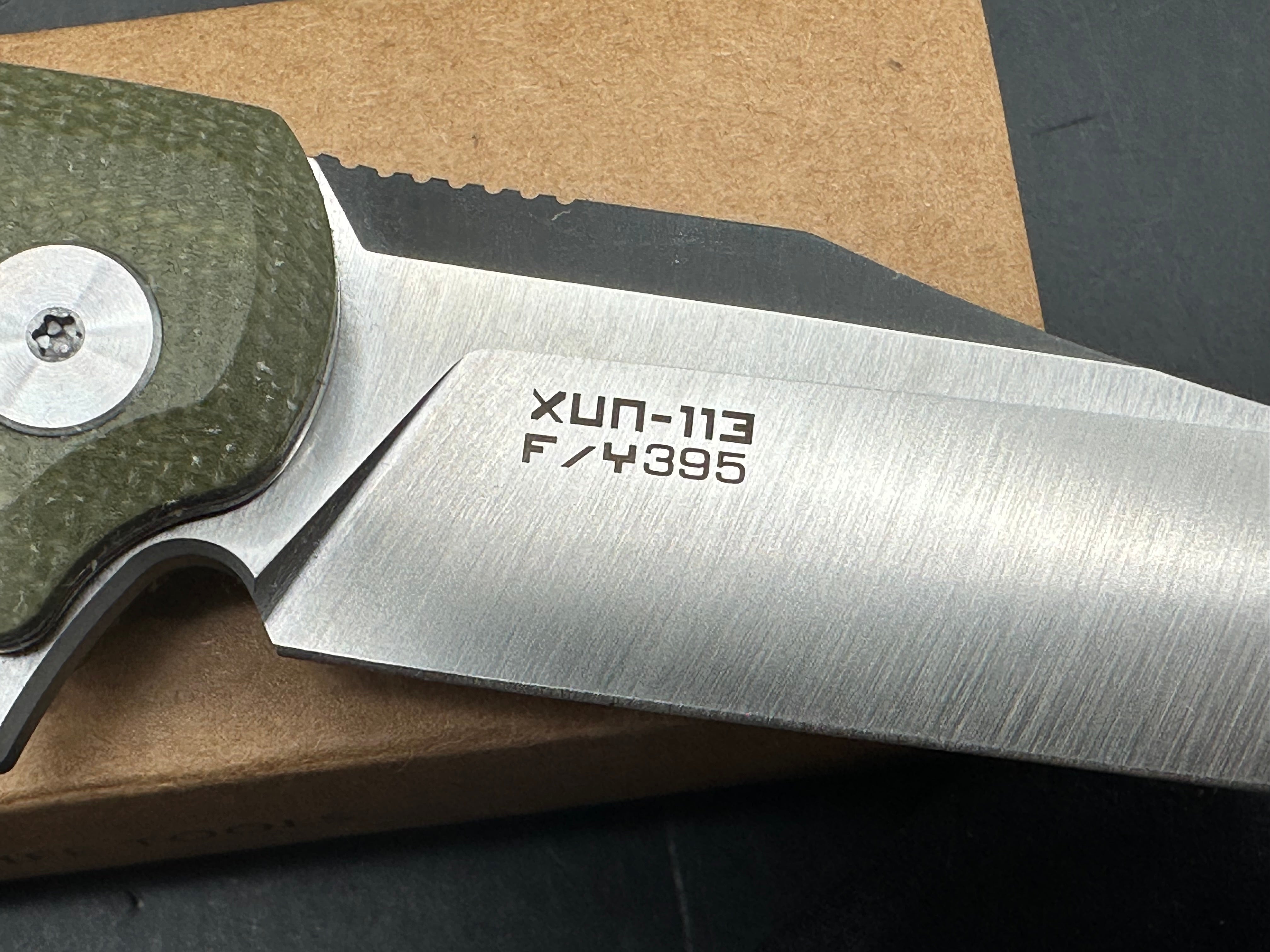 Shooziz XUN 113 folding knife 14C28N blade