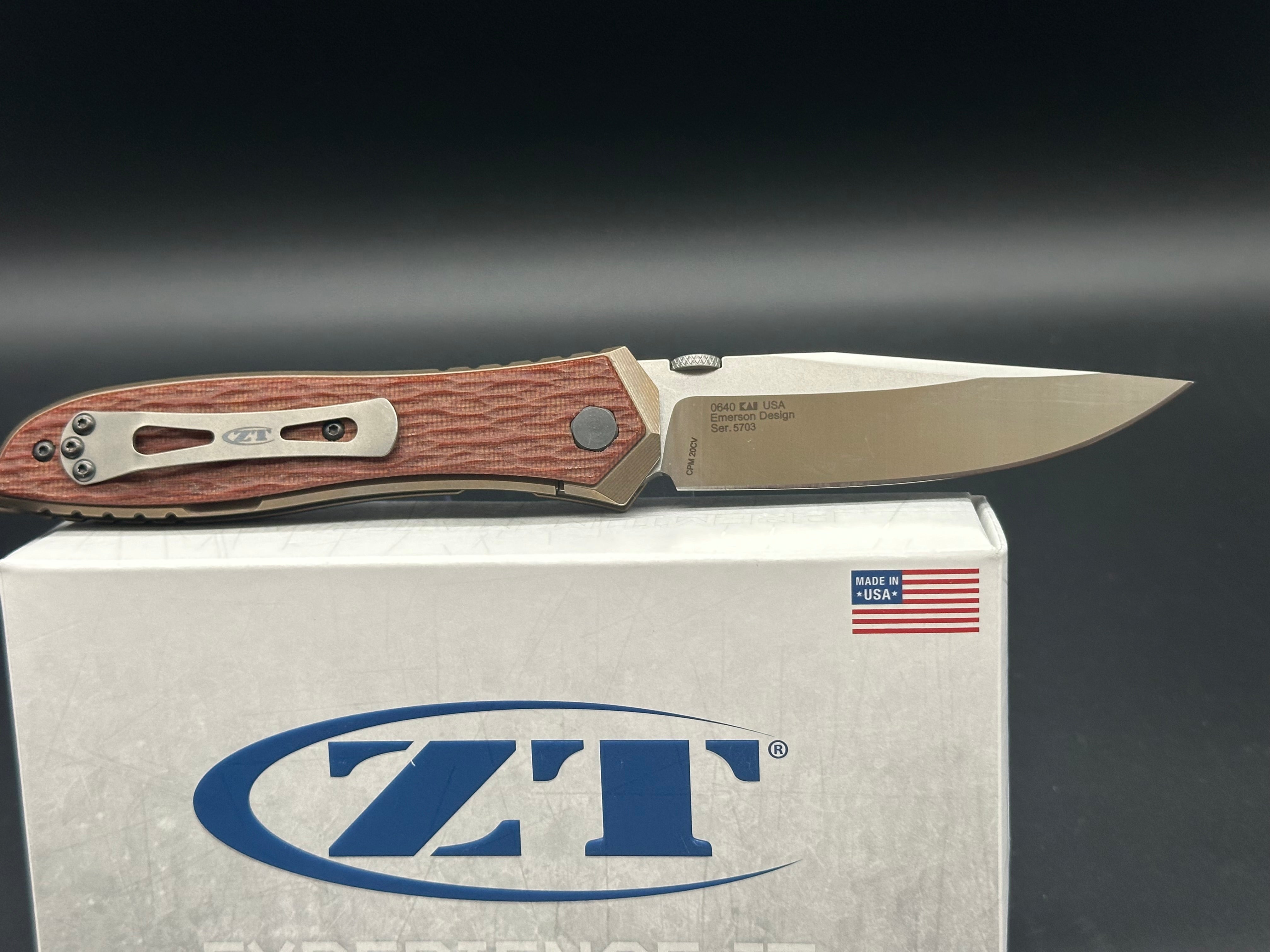 Zero Tolerance Emerson 0640 Folding Knife Carbon Fiber/Titanium (3.75" Satin) ZT