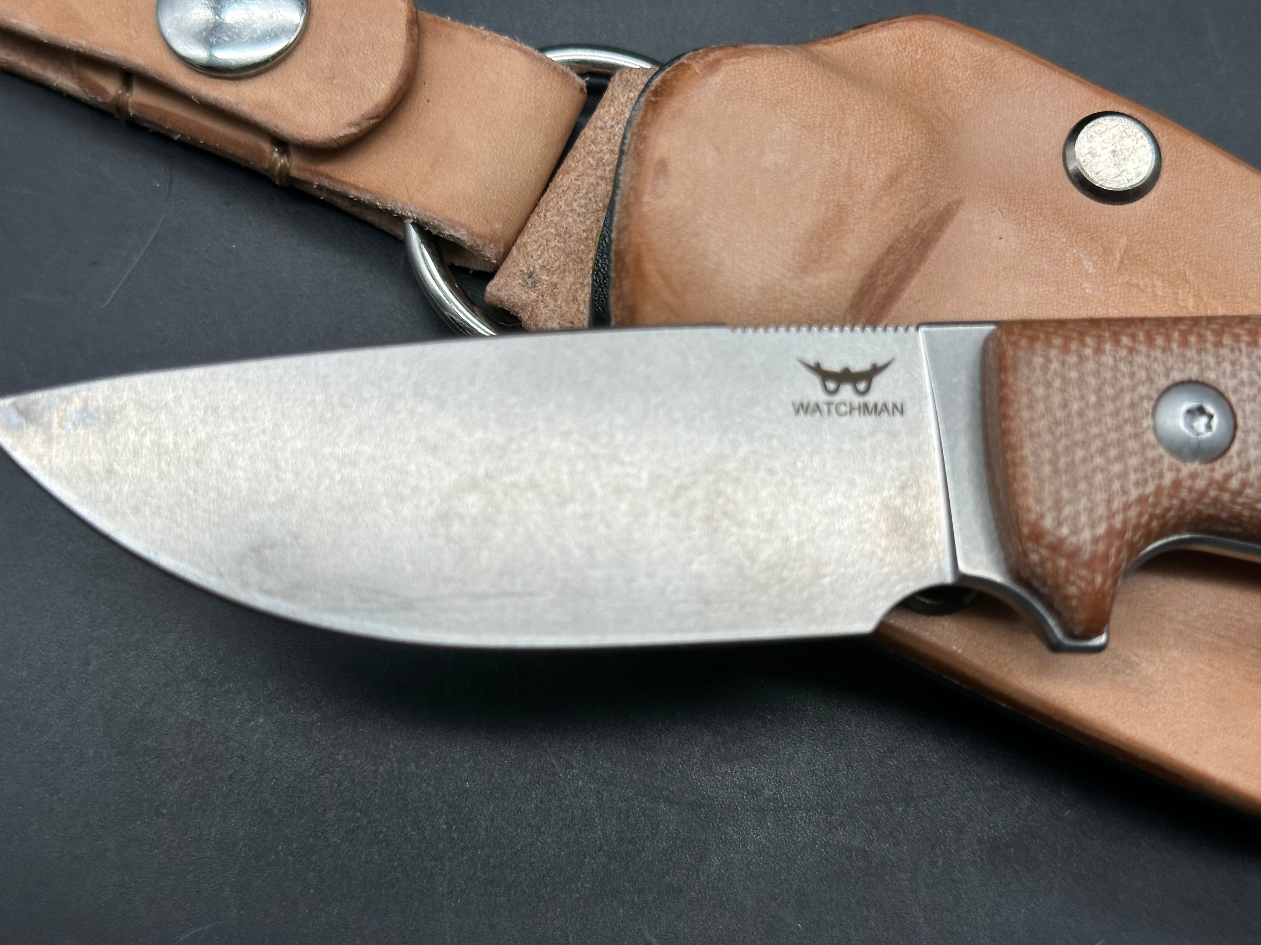 Watchman fixed blade knife micarta scales 14C28N blade includes sheath