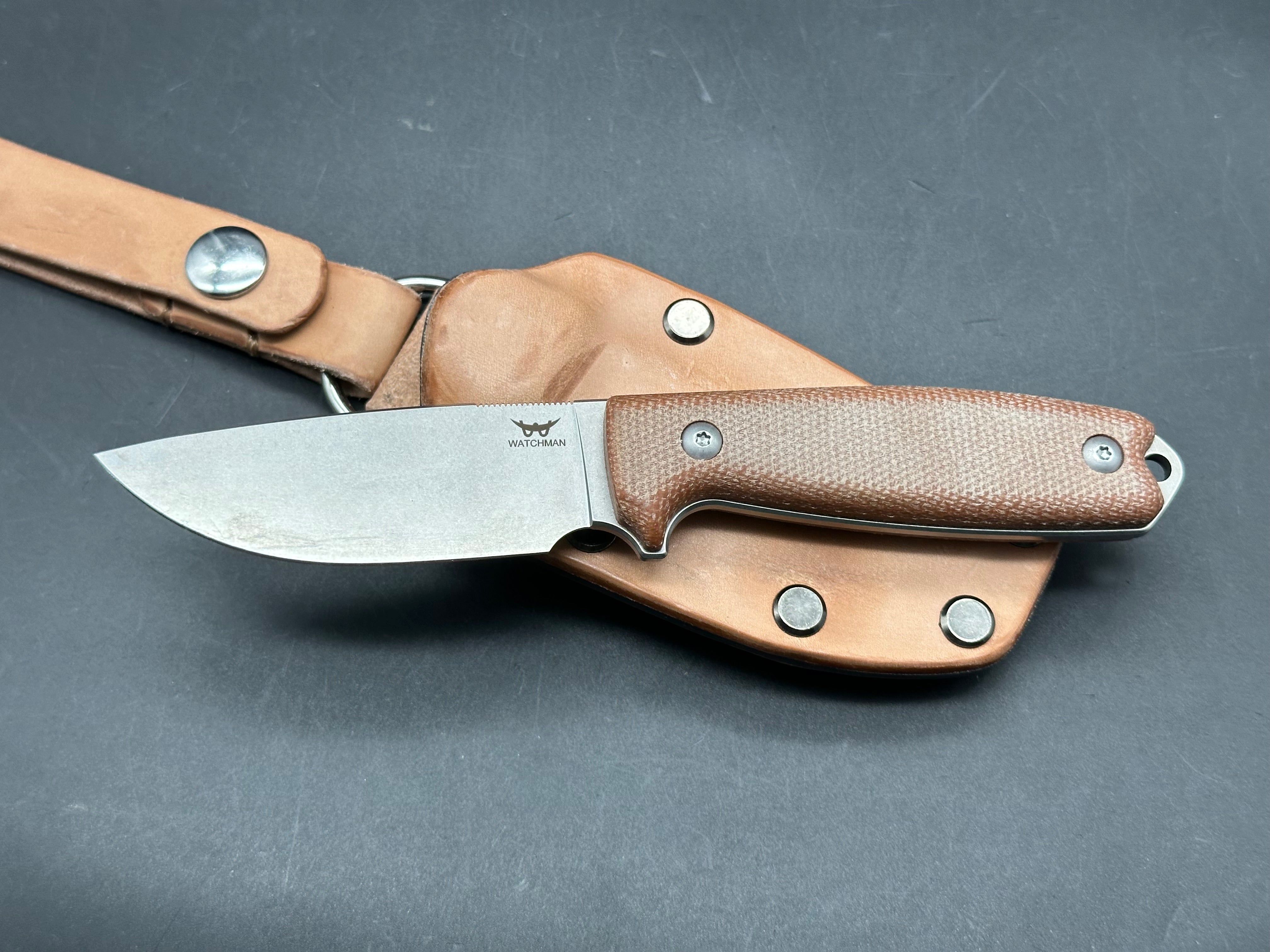Watchman fixed blade knife micarta scales 14C28N blade includes sheath